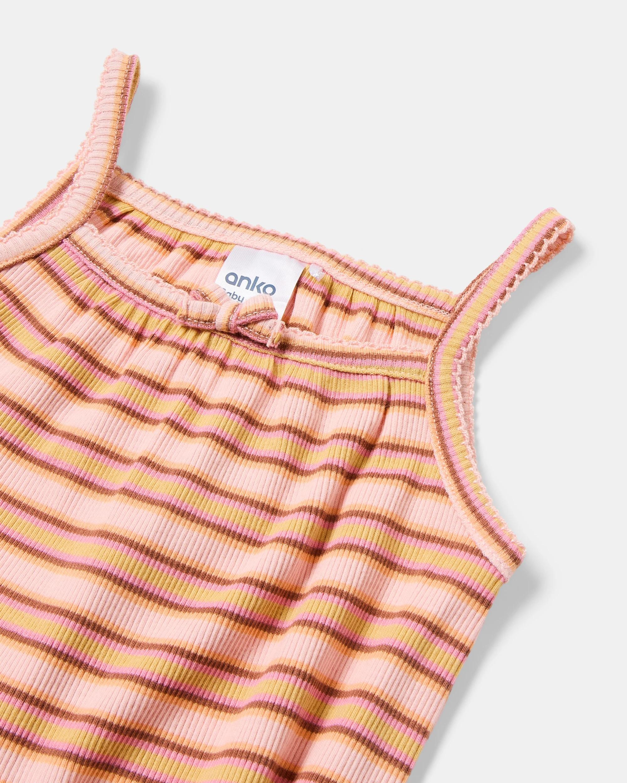 6 3 Pack Sleeveless Rib Bodysuits Fruit Strp, 6 of 9