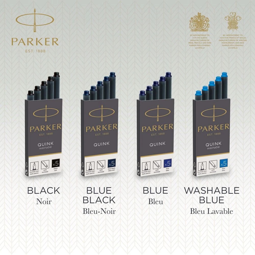 8 Parker Quink Ink Cartridges Blue Black 5 Pack, 8 of 8