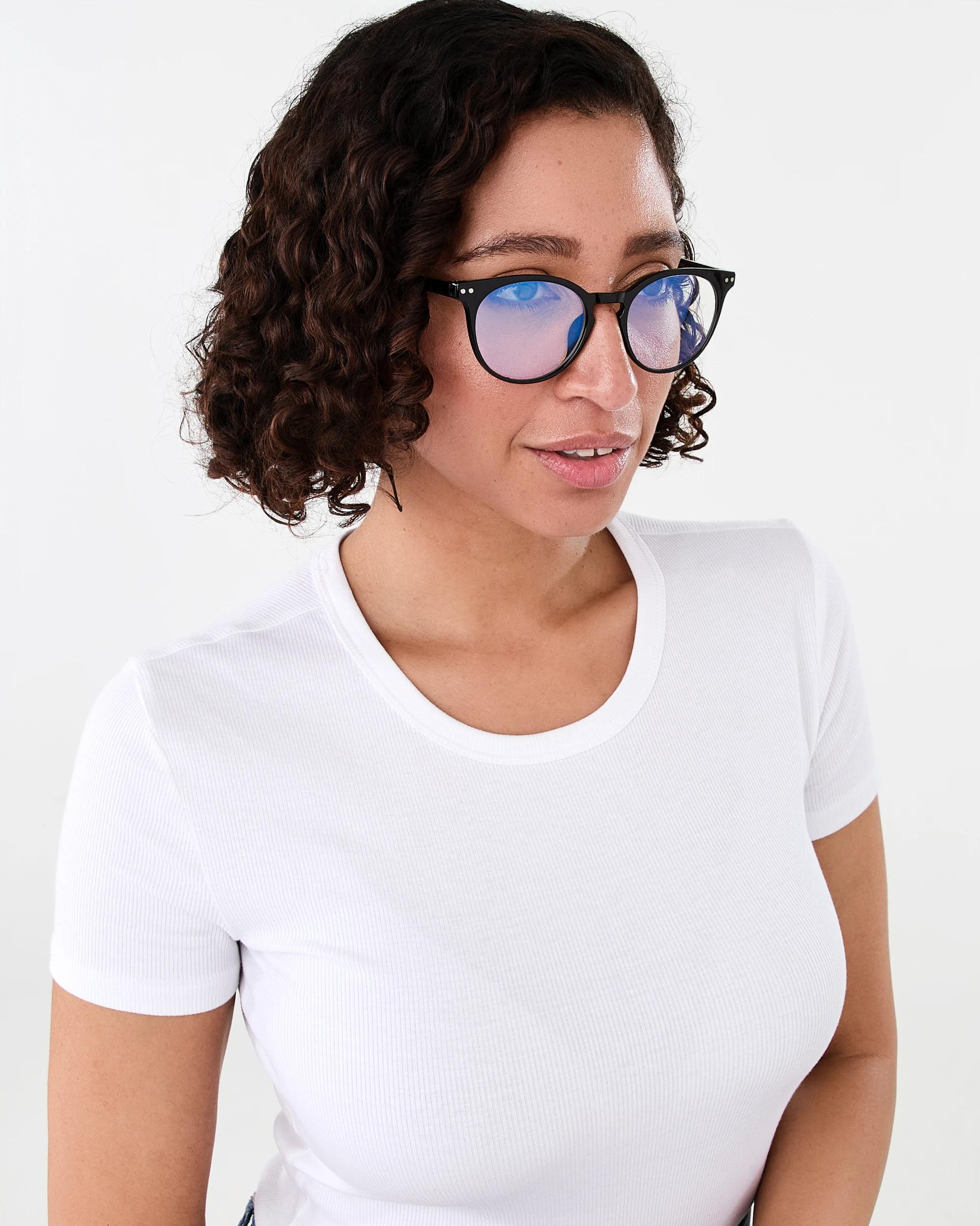 5 Round Blue Light Glasses Black, 5 of 6