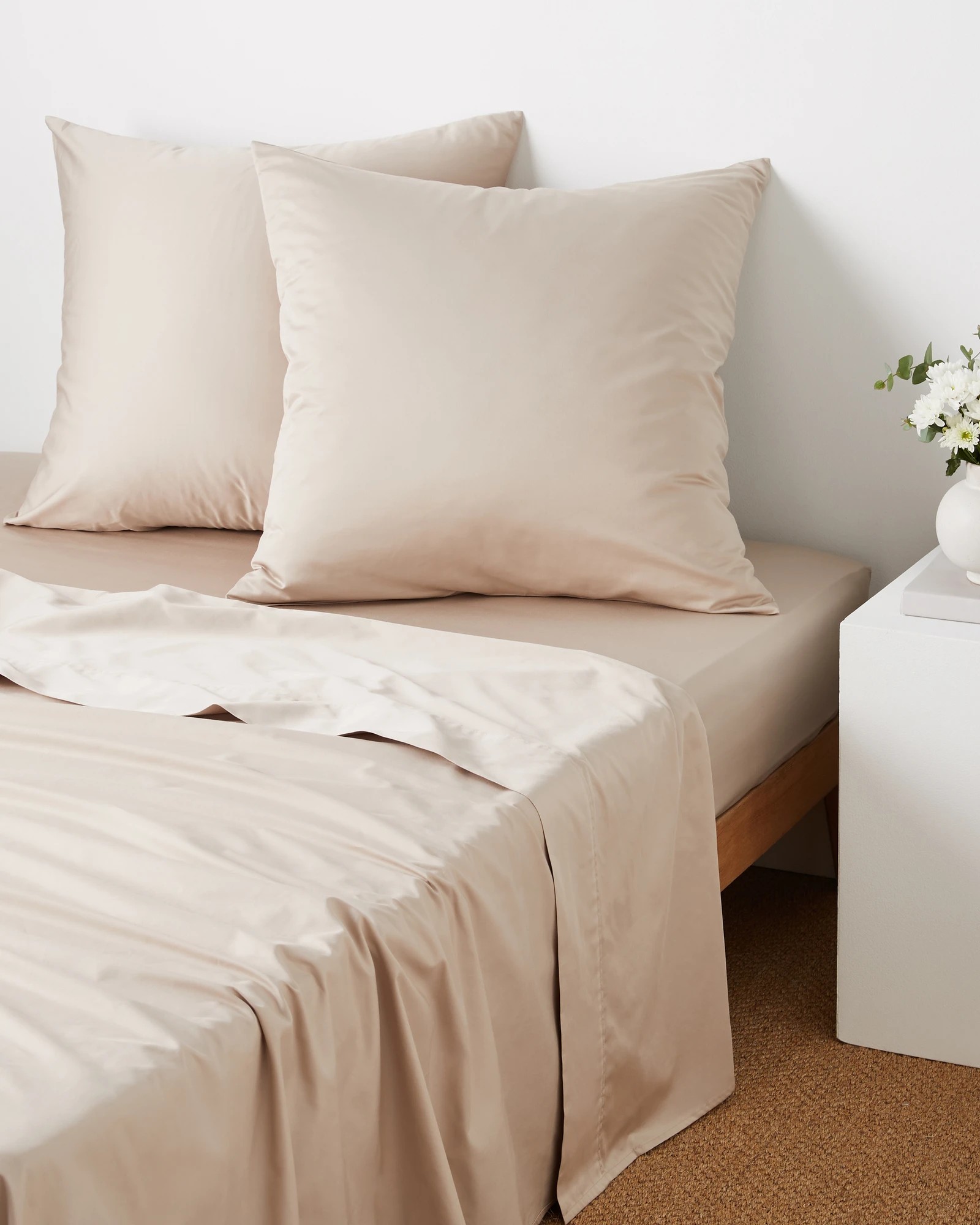 3 Target Supima 2 Pack 400 Thread Count European Pillowcases
 - Queen Bed
 - Natural, 3 of 4