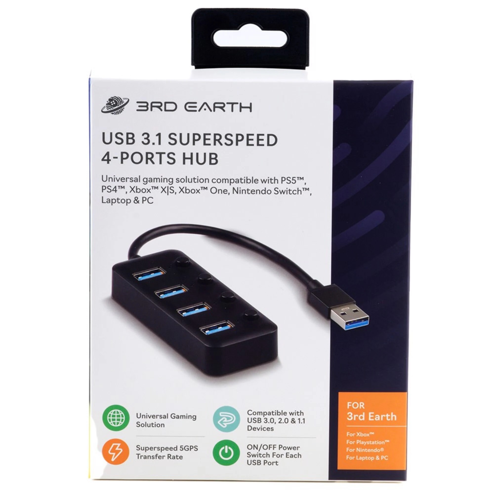 1 3rd Earth Superspeed 4-Port USB Hub, 1 of 1