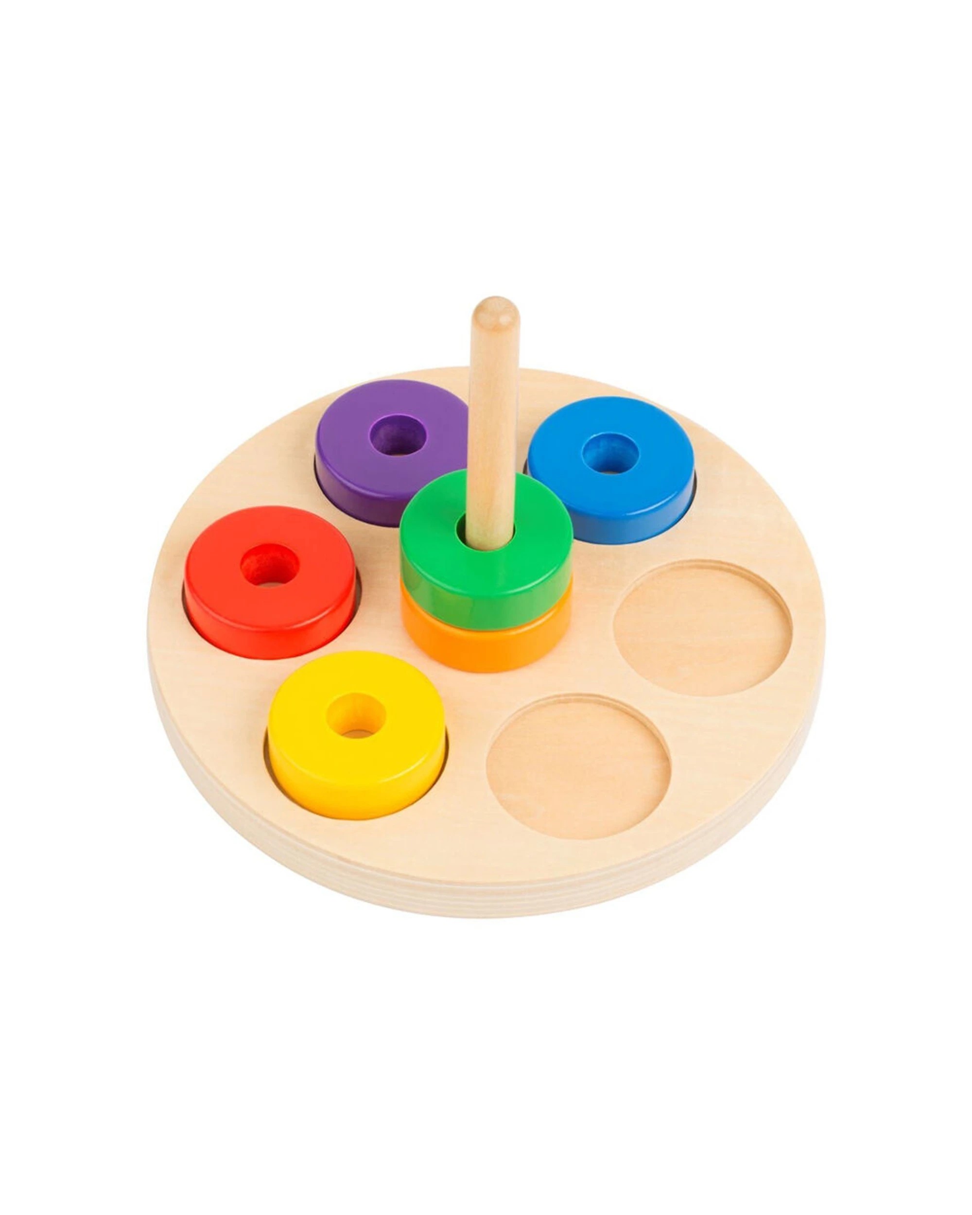 2 Educo Stack The Ring Stacking Toy Educational Toy Wooden Toy Birth To 3 Years - Multi, 2 of 3