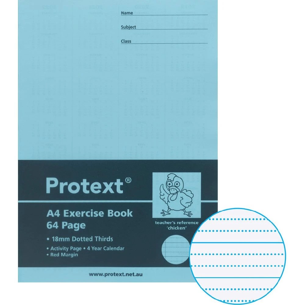 1 Protext A4 70gsm 18mm Dotted Thirds Exercise Book 64 Pg Blue, 1 of 4