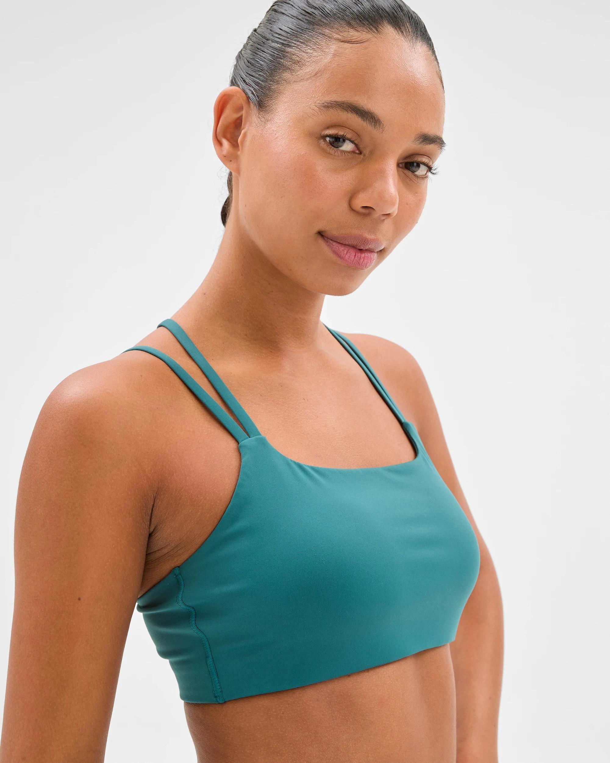 4 Target Active Low Impact Strappy Back Studio Soft Crop Top RAINFOREST, 4 of 6