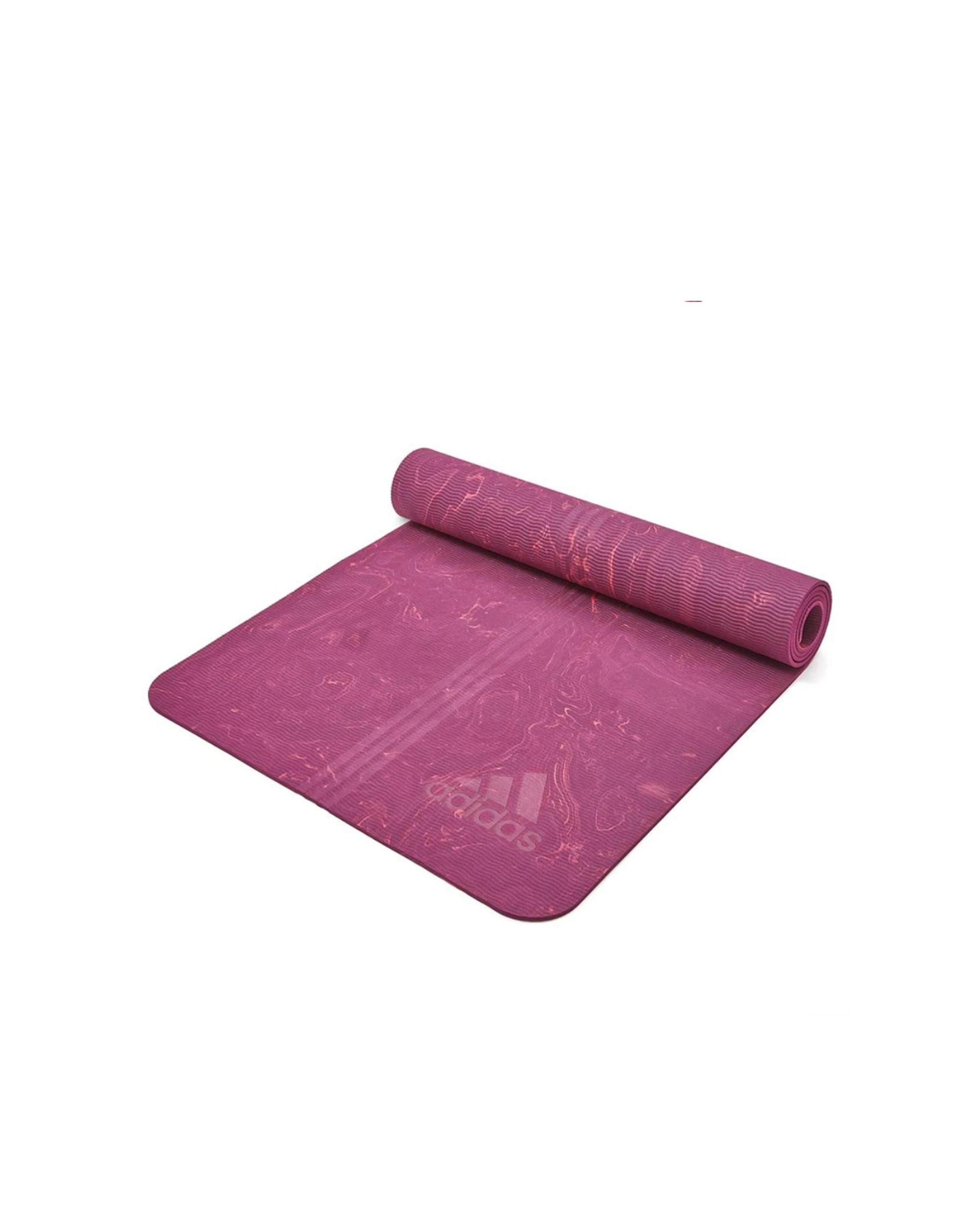 1 Adidas Premium 5mm Camo Yoga Mat Non-Slip TPE With Carry String Lightweight - Pink, 1 of 5