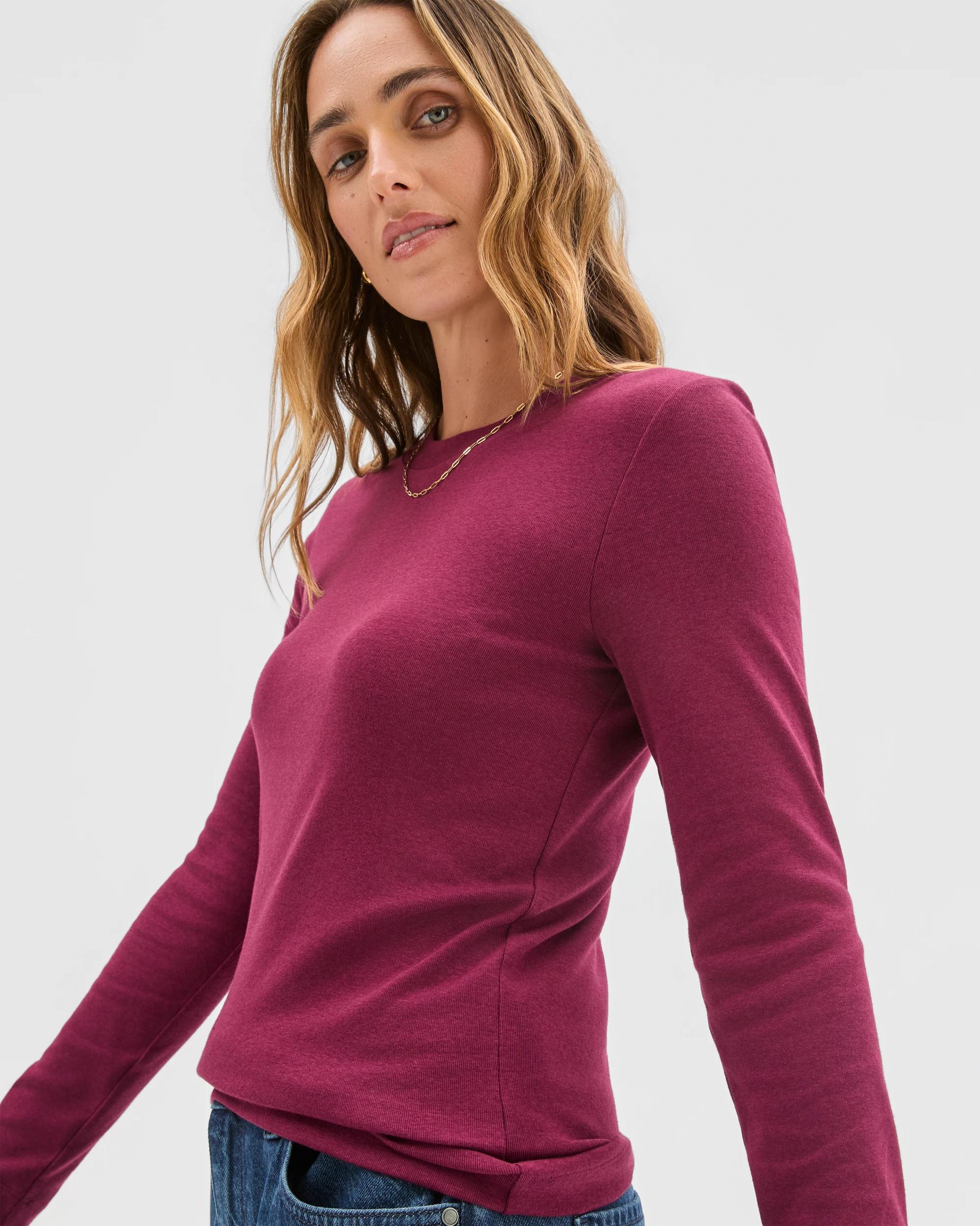 1 Target Woman Soft Touch Long Sleeve T-Shirt BOYSENBERRY, 1 of 6