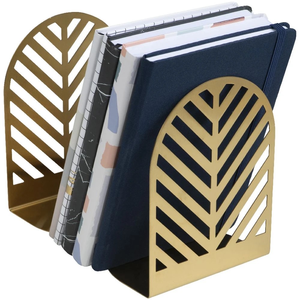 2 Otto Gold Metal Book Ends 2 Pack, 2 of 3