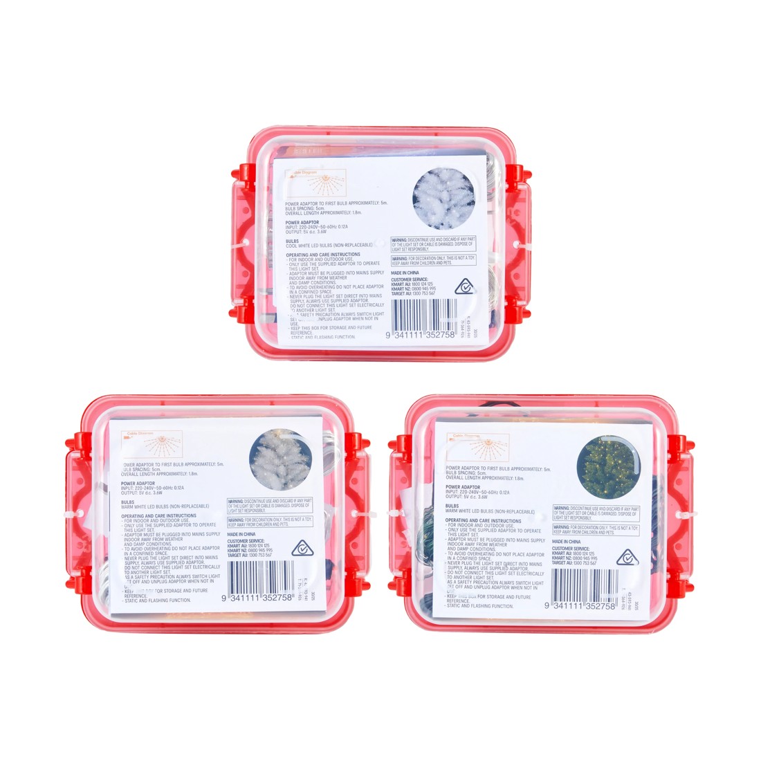 6 Low Voltage 360 LED Cascading Wire String Lights - Assorted, 6 of 6