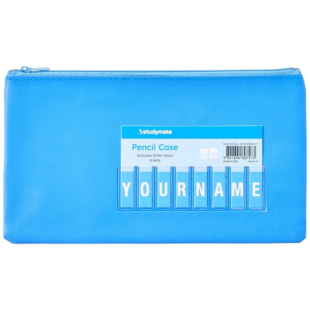 6 Studymate Single Zip Name Pencil Case Small Blue, 6 of 6