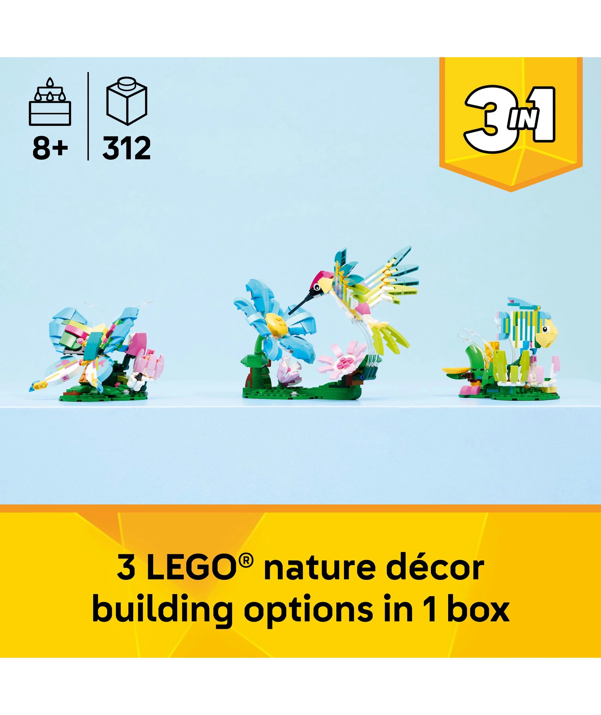 3 LEGO Creator 3 in 1 Wild Animals: Colourful Hummingbird 31384, 3 of 10