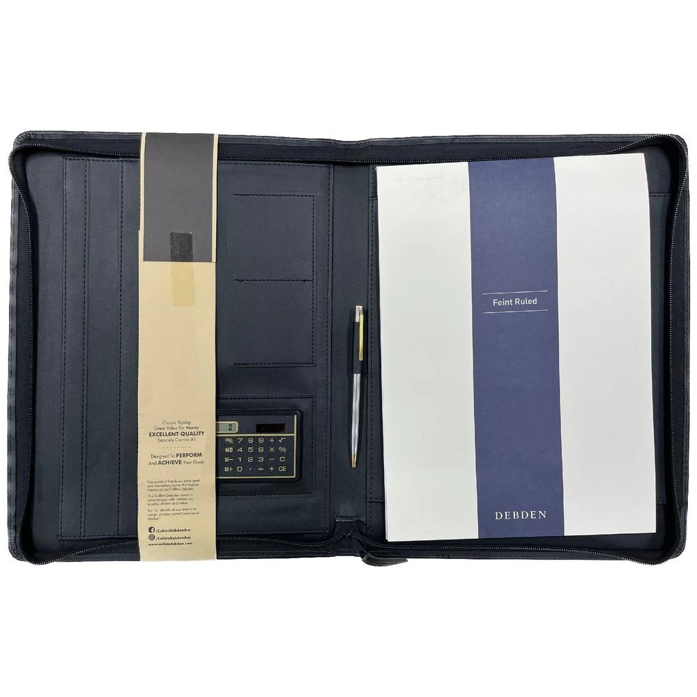 3 Collins Debden A4 PU Zippered Executive Portfolio Black, 3 of 3