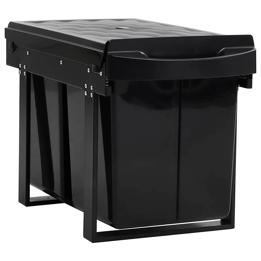 2 Vidaxl Kitchen Cupboard Pull-out Dustbin Soft-close 48 L - Black, 2 of 7