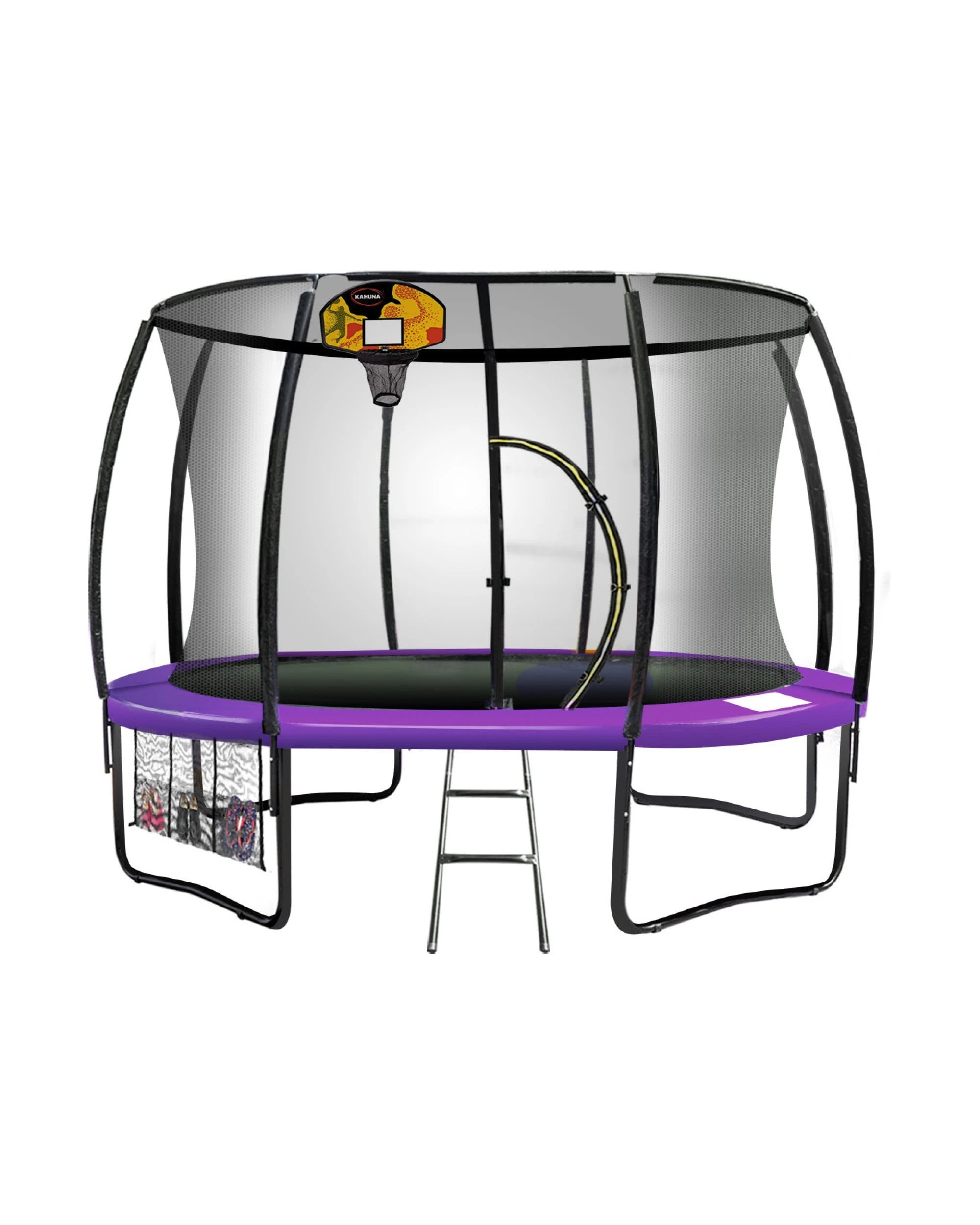 1 Kahuna 14ft Trampoline with LED Basketball Set - Purple, 1 of 8