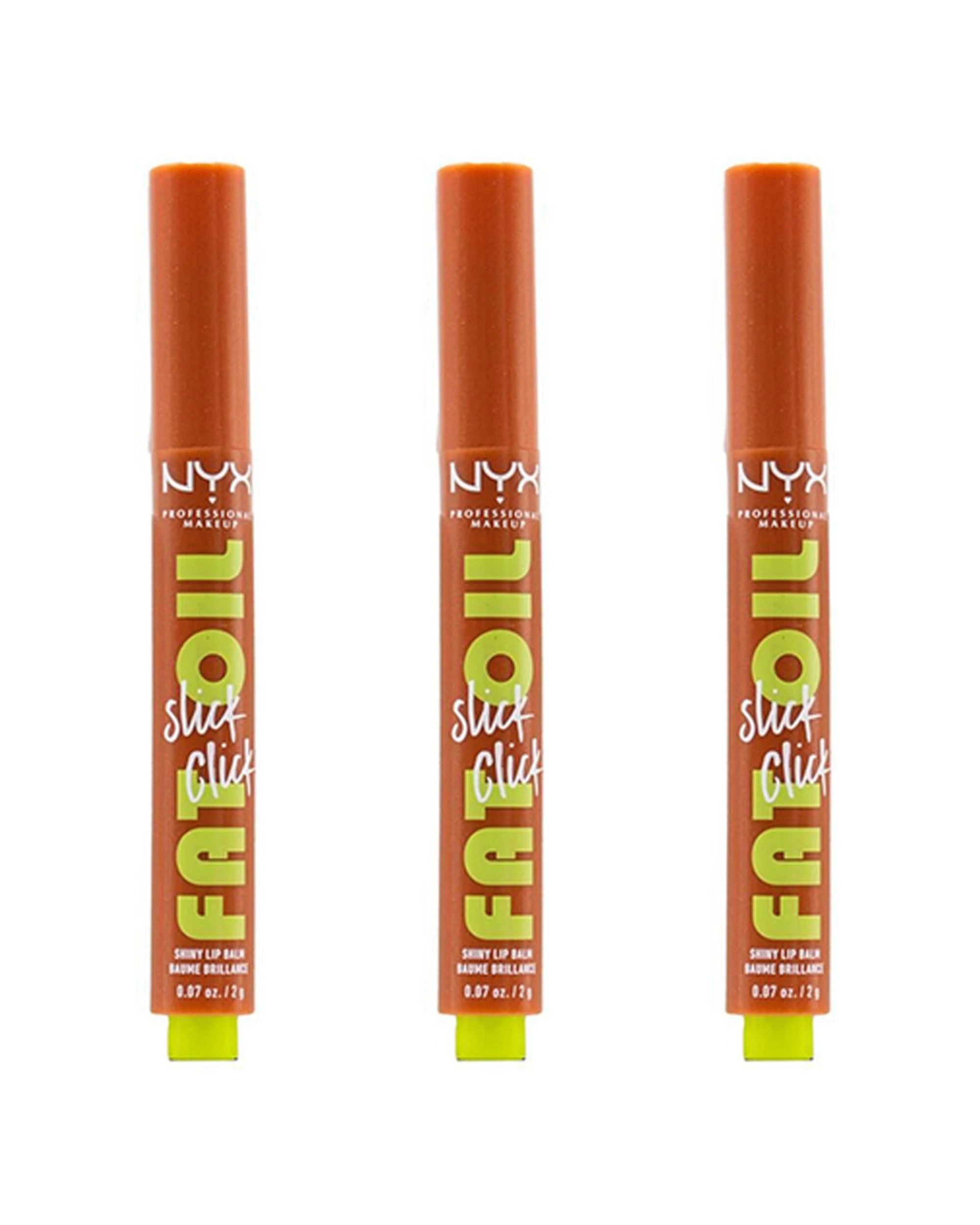 1 NYX 3PK Pro Makeup Fat Oil Slick Click Lip Balm 06 Hits Different - Pink, 1 of 3