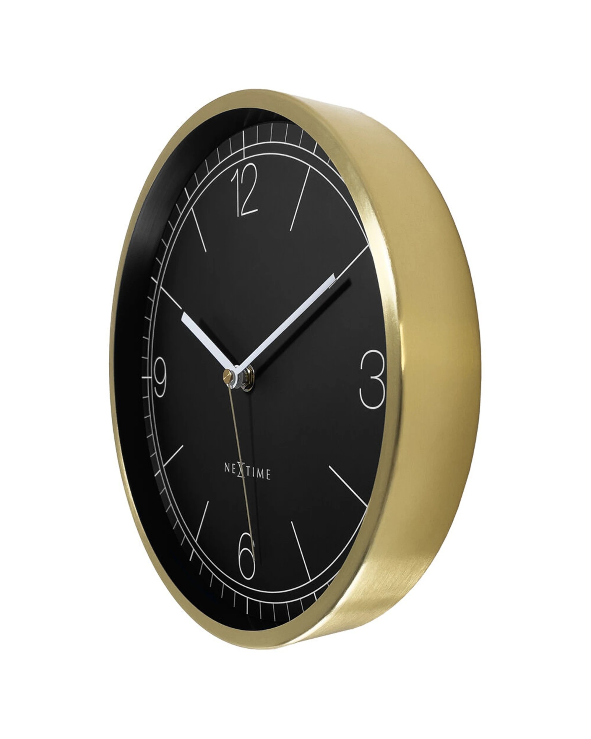 3 NeXtime Bolero Silent Wall Clock Silent Sweep Metal Case 25cm - Gold, 3 of 5