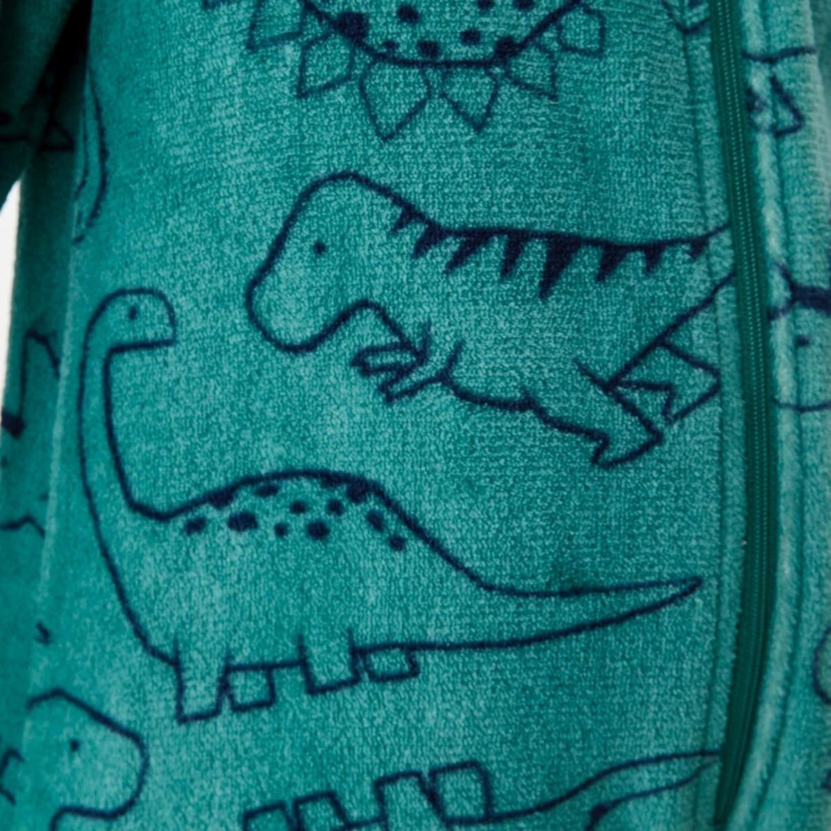 5 Novelty Fluffy All-In-One Sleepsuit Grn Dino, 5 of 9