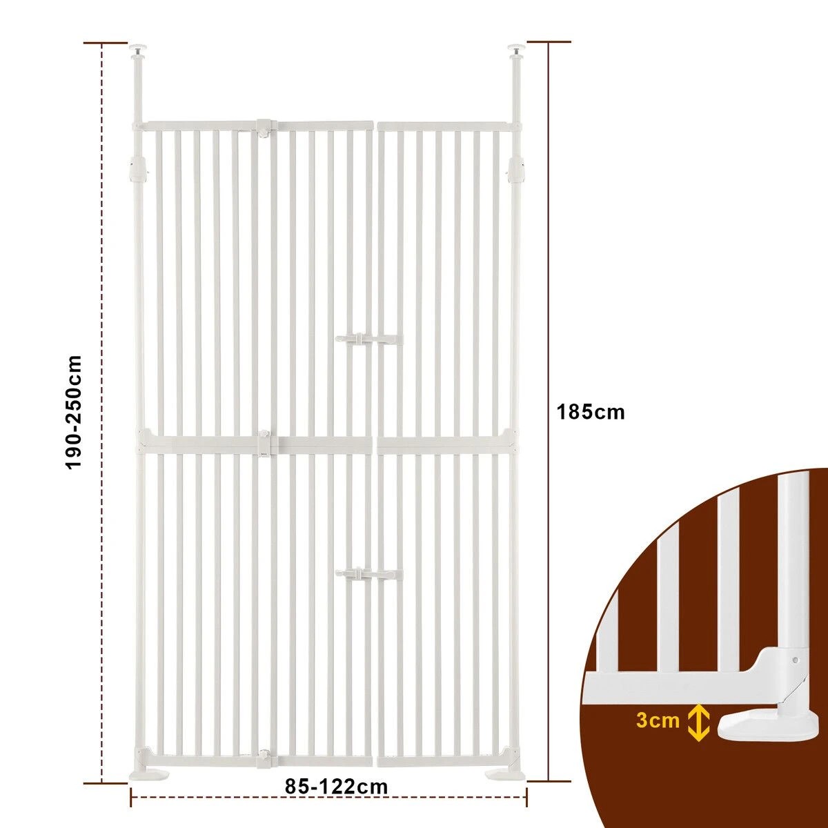 2 Pet Scene Retractable Safety Gate Pet Dog Cat Extra Tall Fence Enclosure, 2 of 6