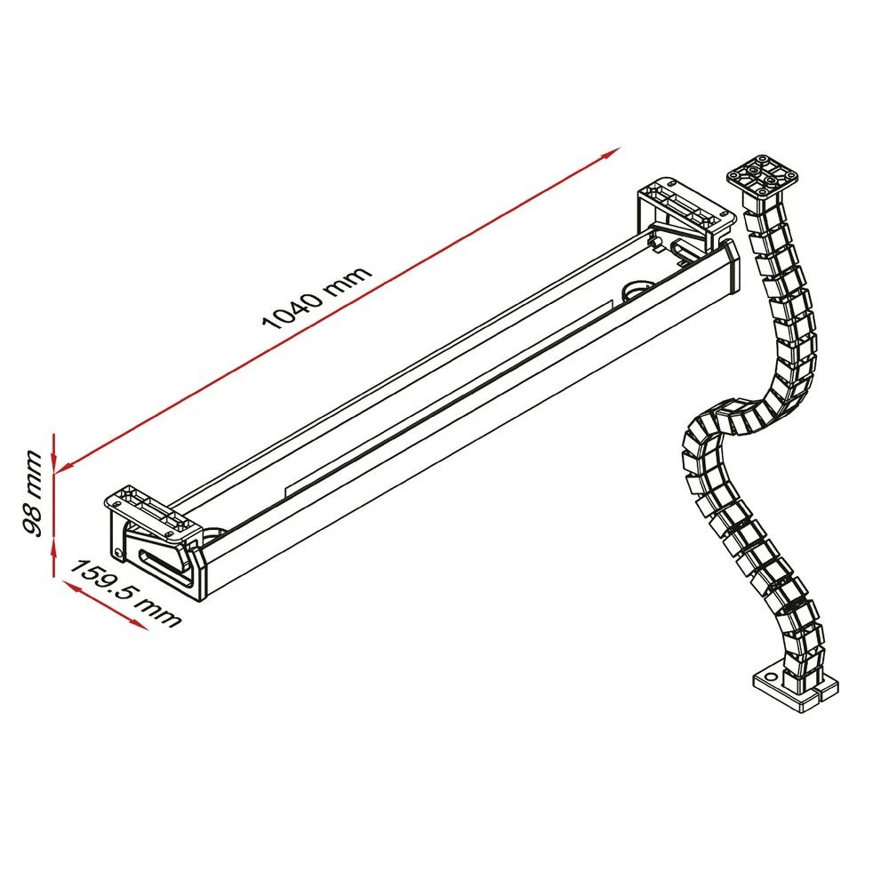 3 Stilford Cable Tray for S2 Sit Stand Electric Desk Office Furnishing Accessories Parts, 3 of 3