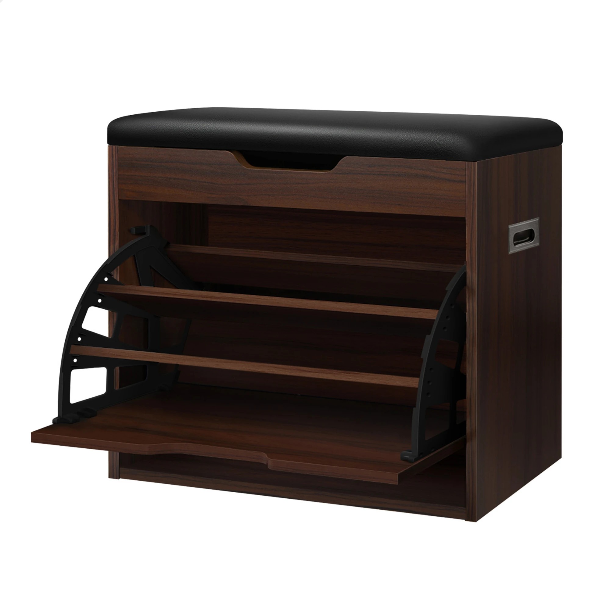 1 Alfordson Shoe Cabinet Bench Storage Rack Organiser Shelf 12 Pairs - Walnut, 1 of 10