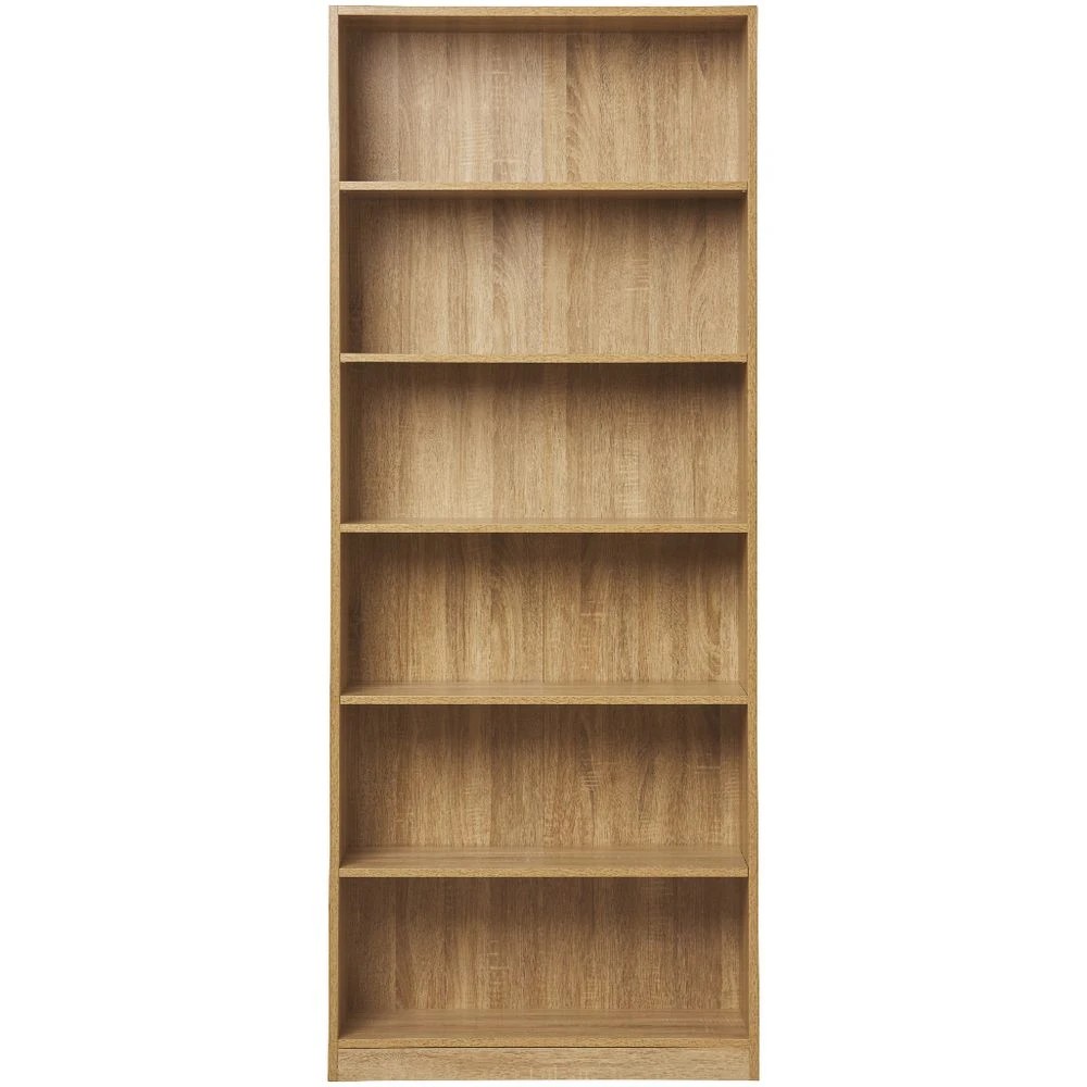 2 Austin 6 Shelf Bookcase Oak Shelves Home Office Storage, 2 of 6