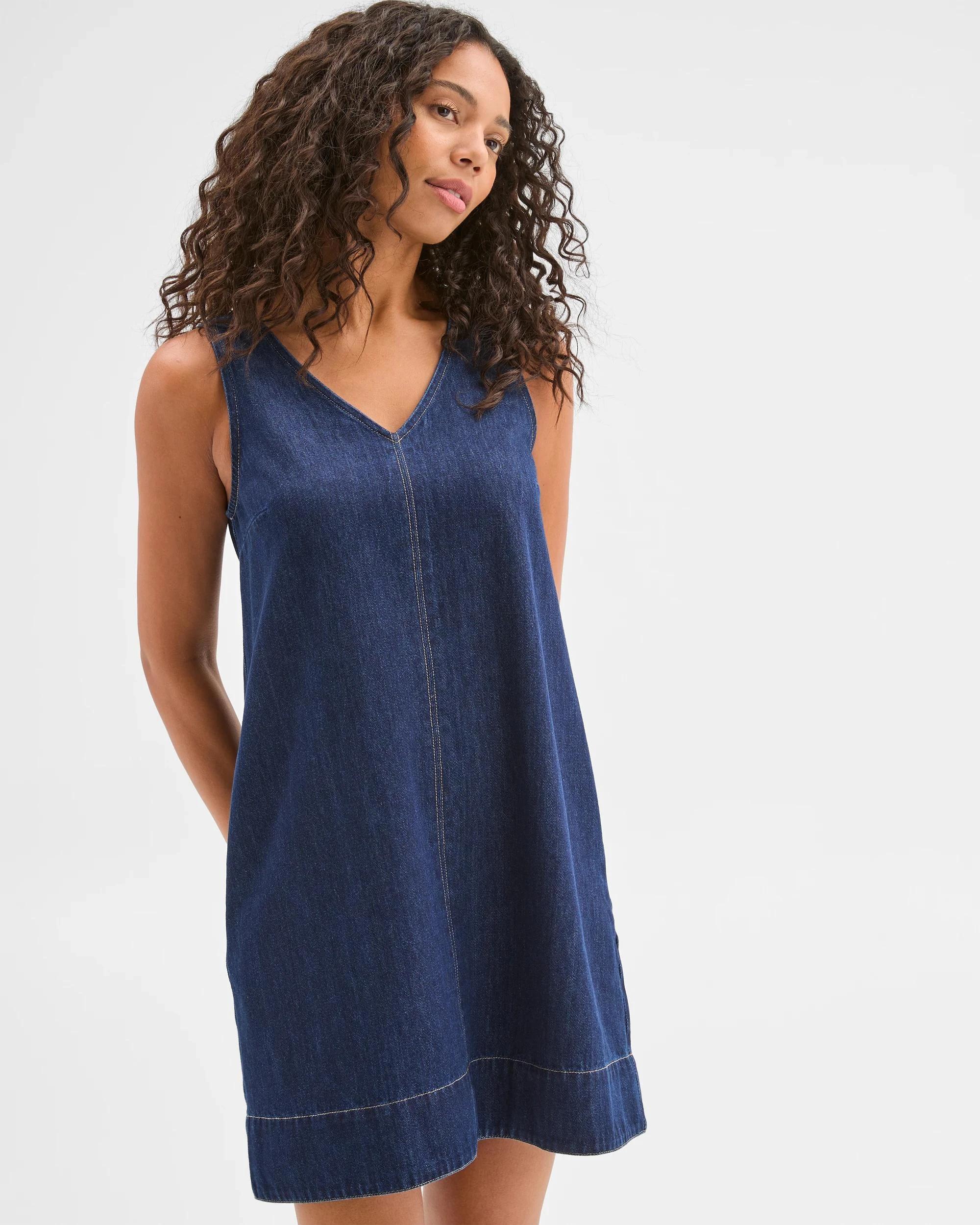 6 Target Denim Sleeveless Denim Mini Dress SUMMER INDIGO, 6 of 6