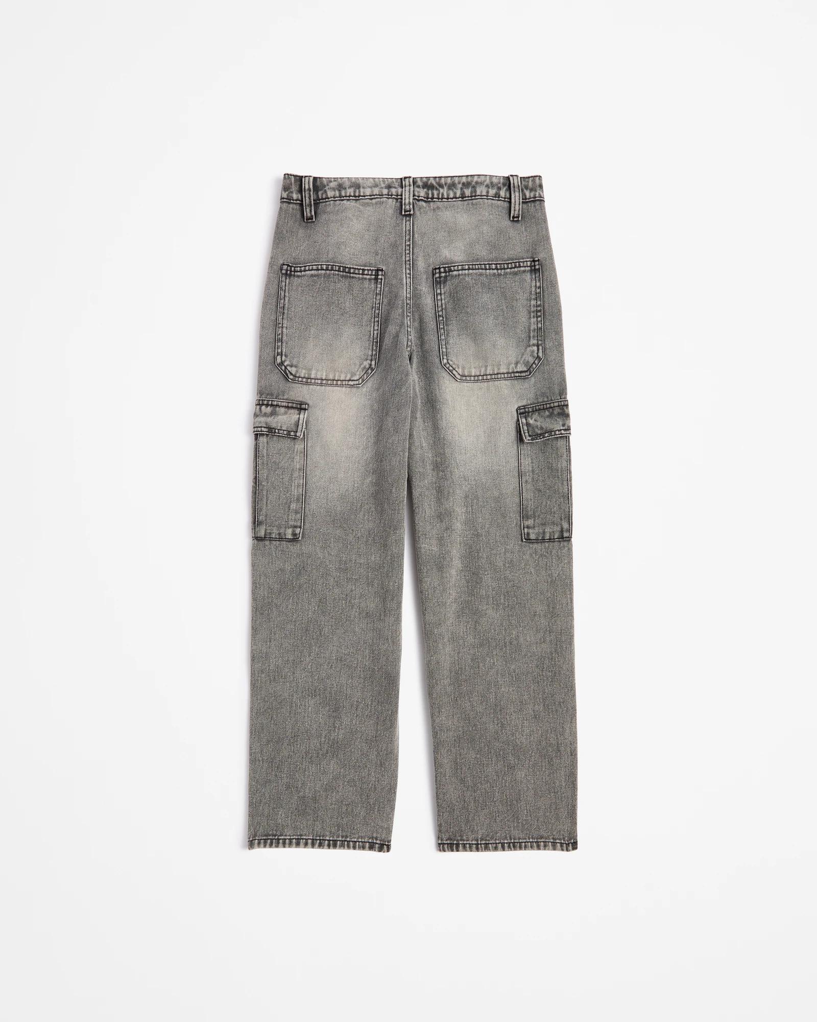 3 Target Wide Leg Cargo Denim Jeans GREY, 3 of 3