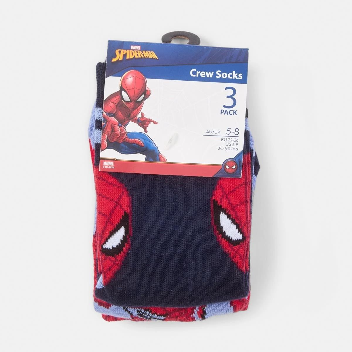 3 3 Pack Marvel Spider-Man License Crew Socks Spiderman, 3 of 3
