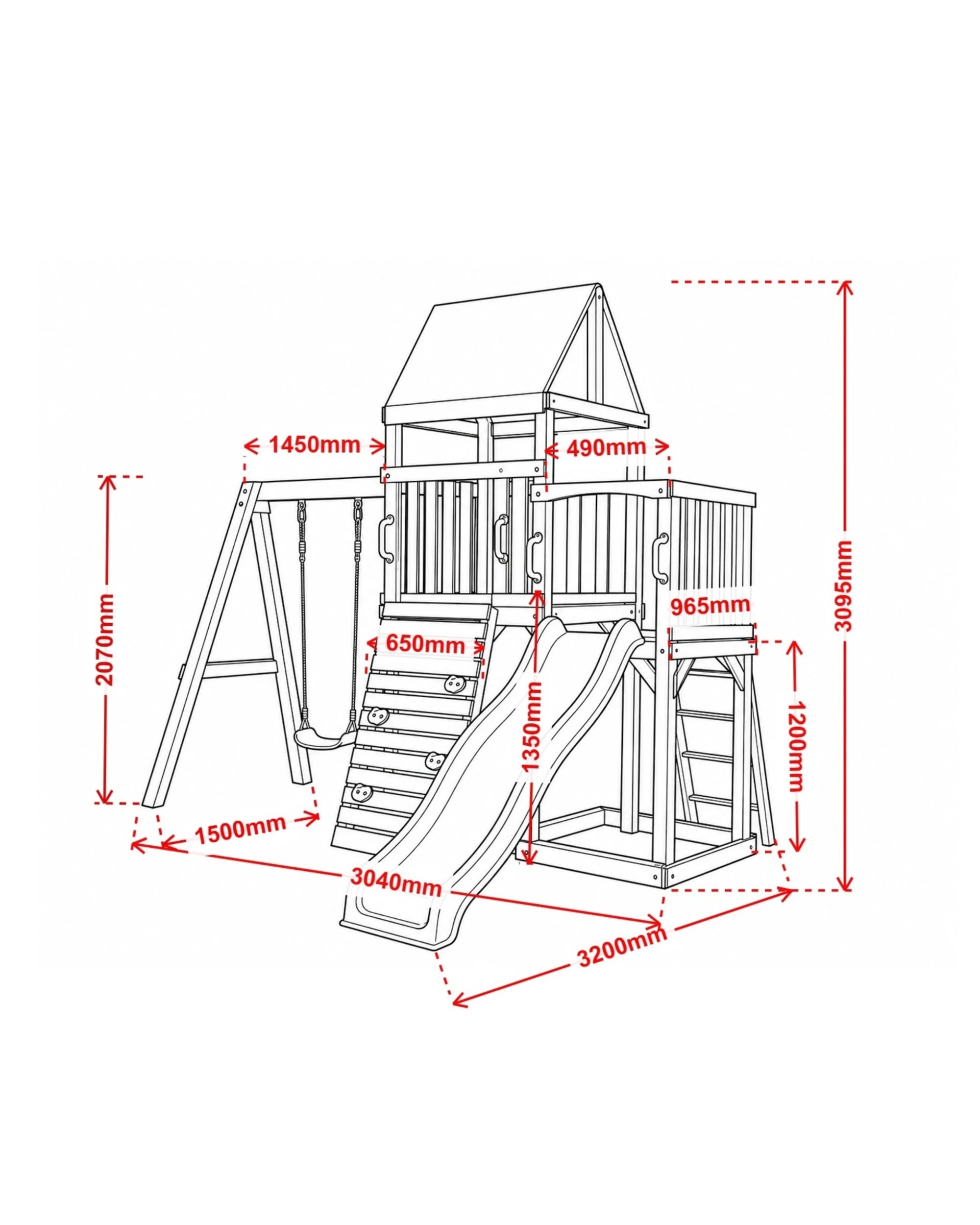 2 Hide & Seek Kids Georgia Swing Fort Cubby with Slide - Pearl Rose - Red, 2 of 5