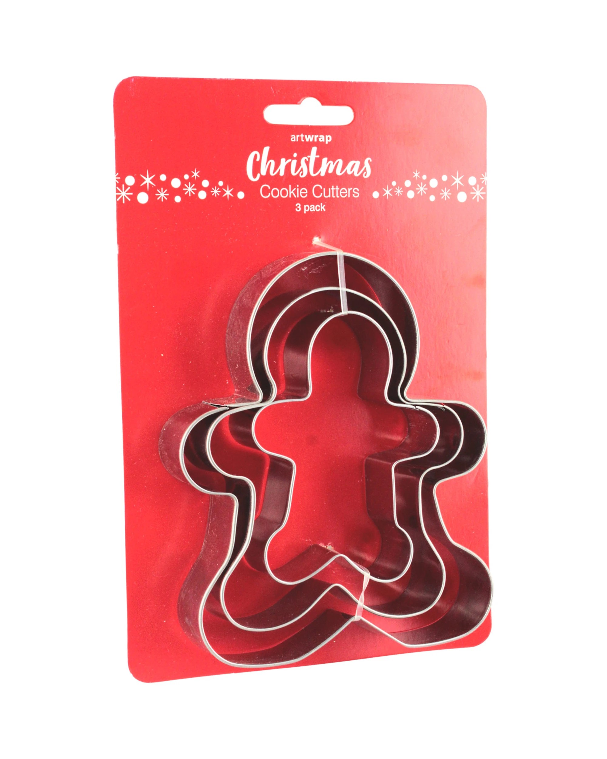 3 Artwrap Gingerbread Cookie Cutters Pack of 3 - Silver, 3 of 3