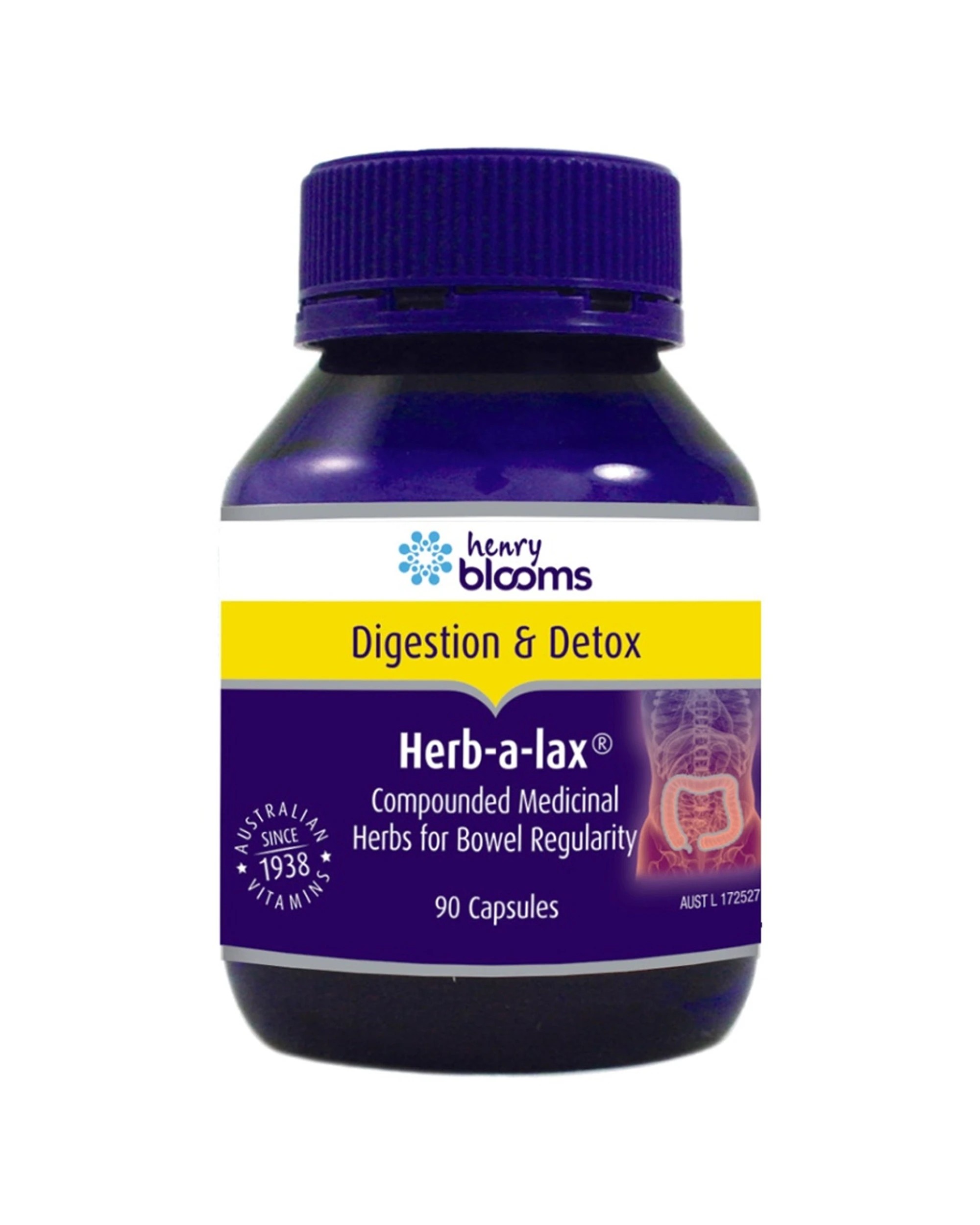 1 Blooms 90pc Herb-A-Lax Capsules Gentle Laxative Supplement, 1 of 1