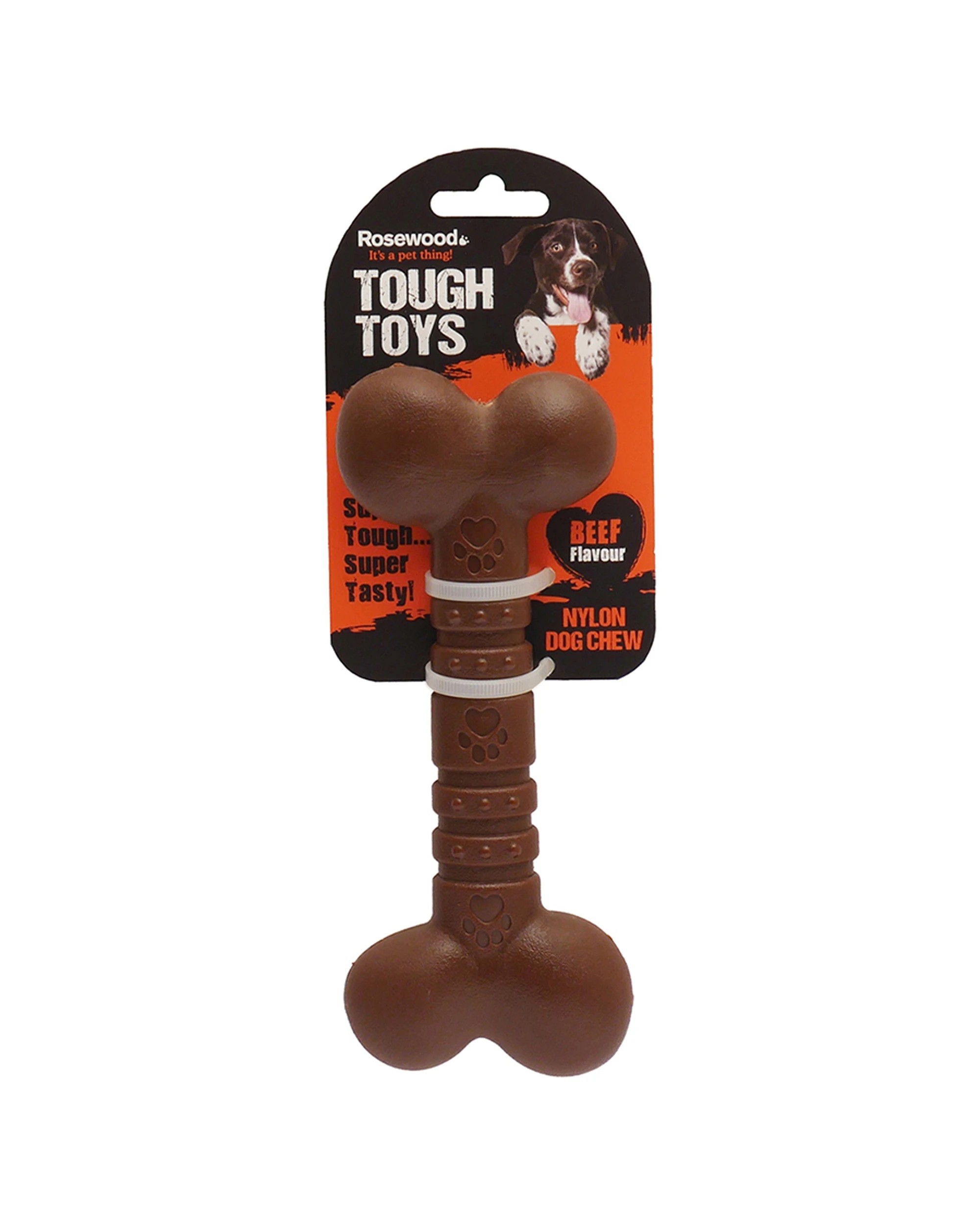 1 Rosewood 12cm Nylon Beef-flavoured Dog Bone Tough Chew Toy Small Dogs Only.
 - Brown, 1 of 1