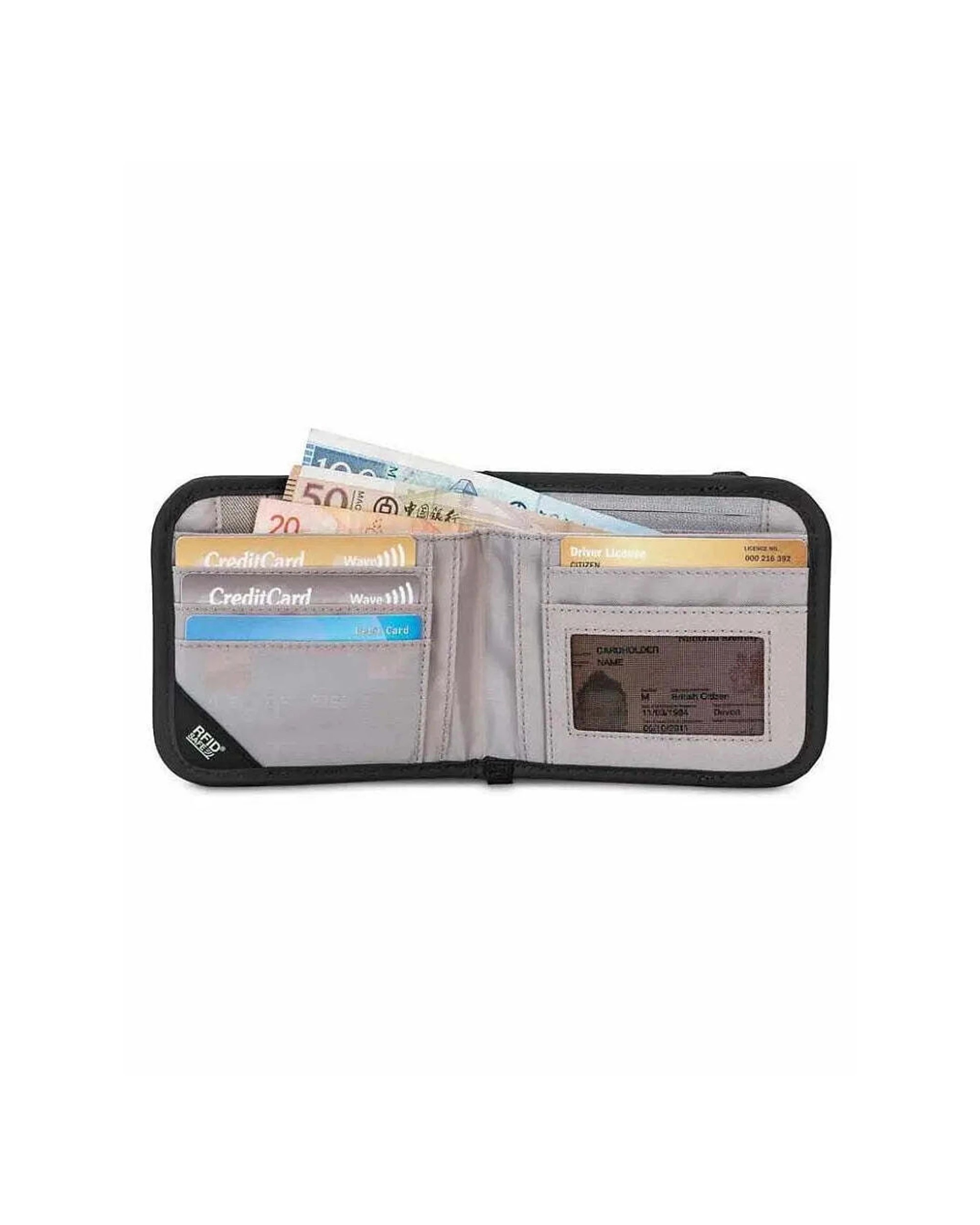 2 Pacsafe RFIDsafe V100 Anti-Theft RFID Blocking Bi-Fold Wallet Travel Accessory - Black, 2 of 2