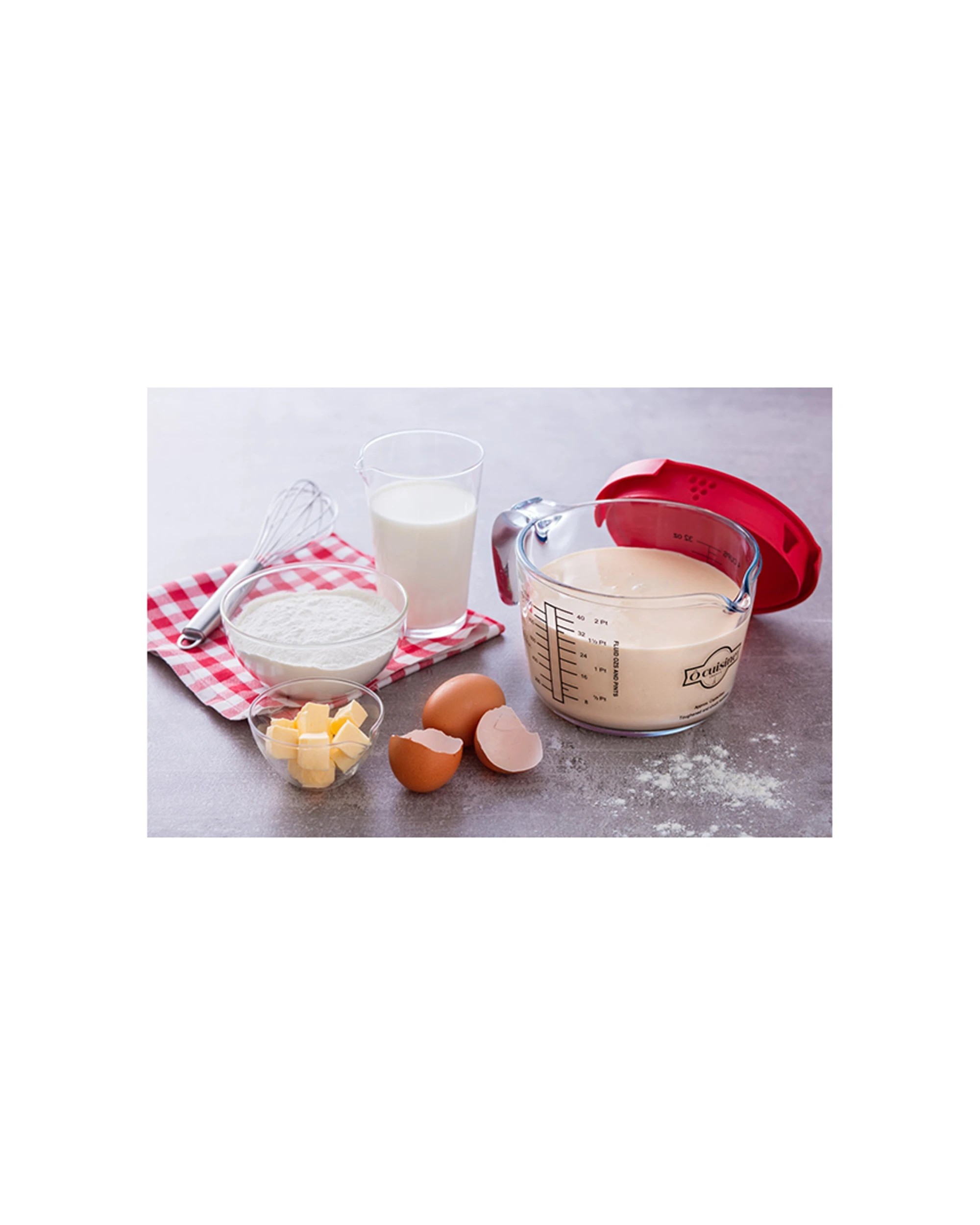 6 O'Cuisine Borosilicate 1L Measuring Jug with Lid Made in France - Plain, 6 of 9