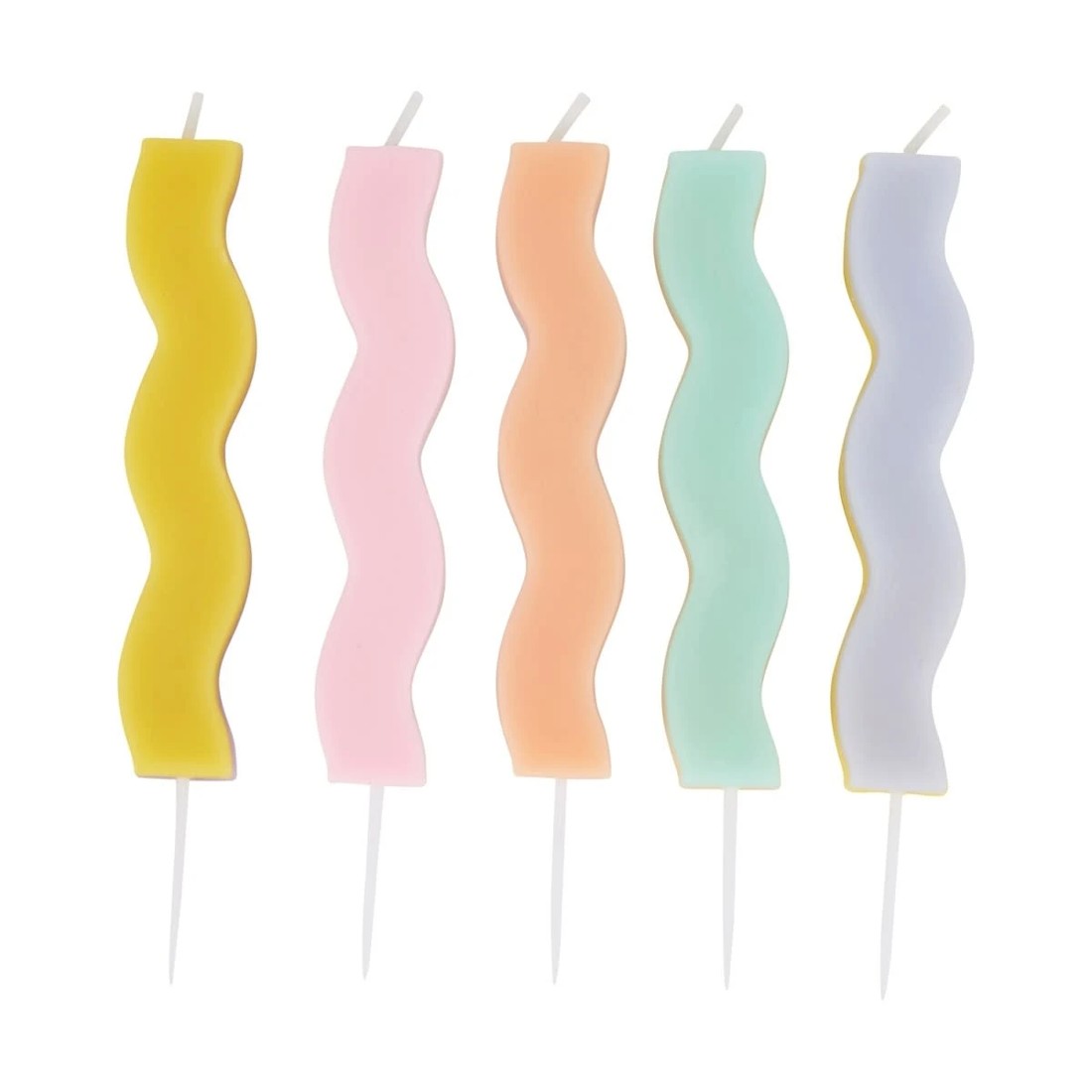 1 5 Piece Wavy Candles, 1 of 4
