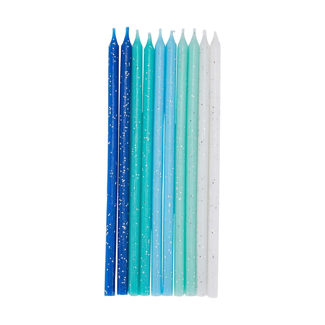 1 10 Pack Glitter Candles - Blue, 1 of 7