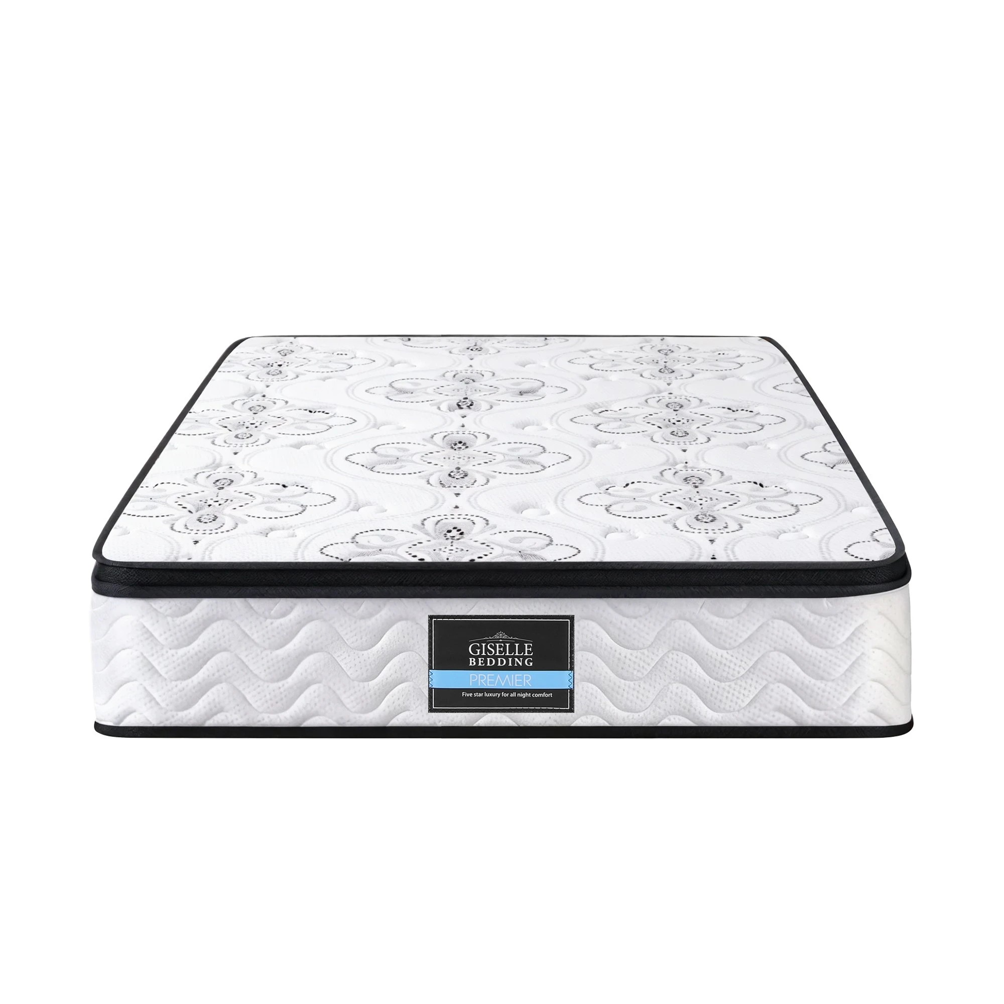 3 Giselle Bedding Single Mattress 30cm Pocket Spring Euro Top Medium Firm Foam - Single Bed - White, 3 of 3