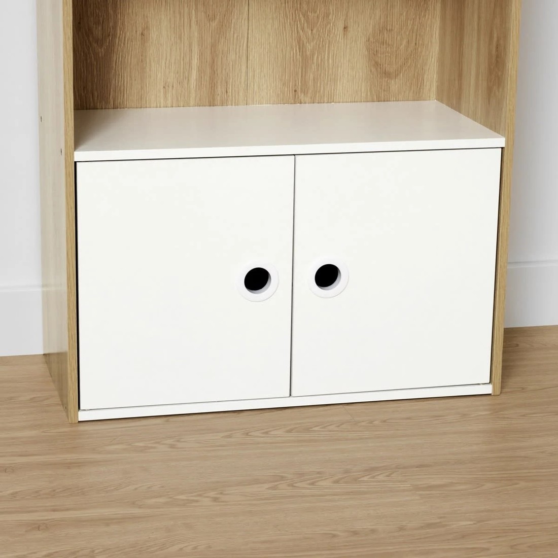 6 Oak Look and White Shelf with Cupboard, 6 of 9