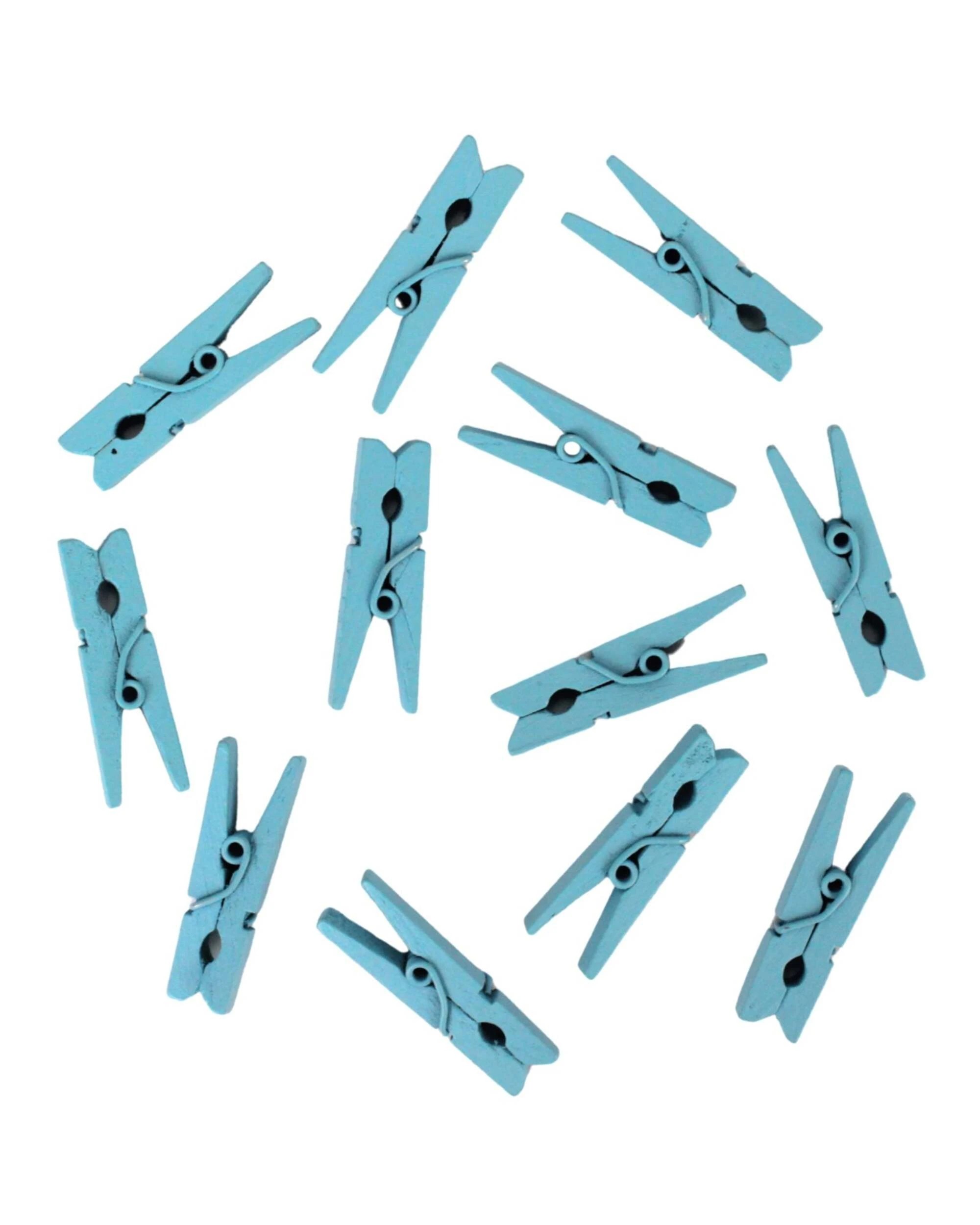 1 Party Maker Mini Wooden Pegs Pack of 50 - Blue, 1 of 2