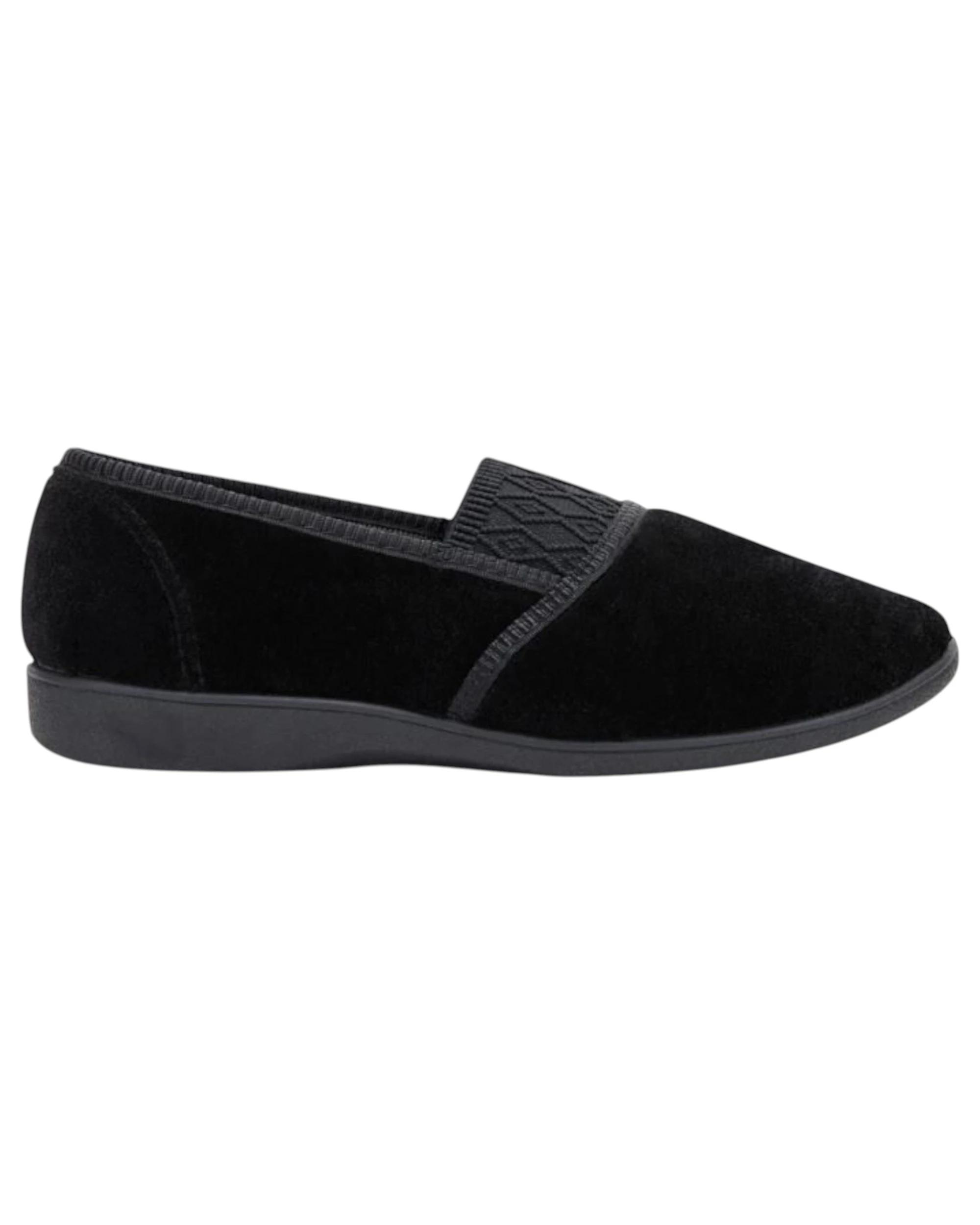 3 Grosby Womens Candy Black Slippers Slip On Flats Ladies Shoes BLACK, 3 of 3