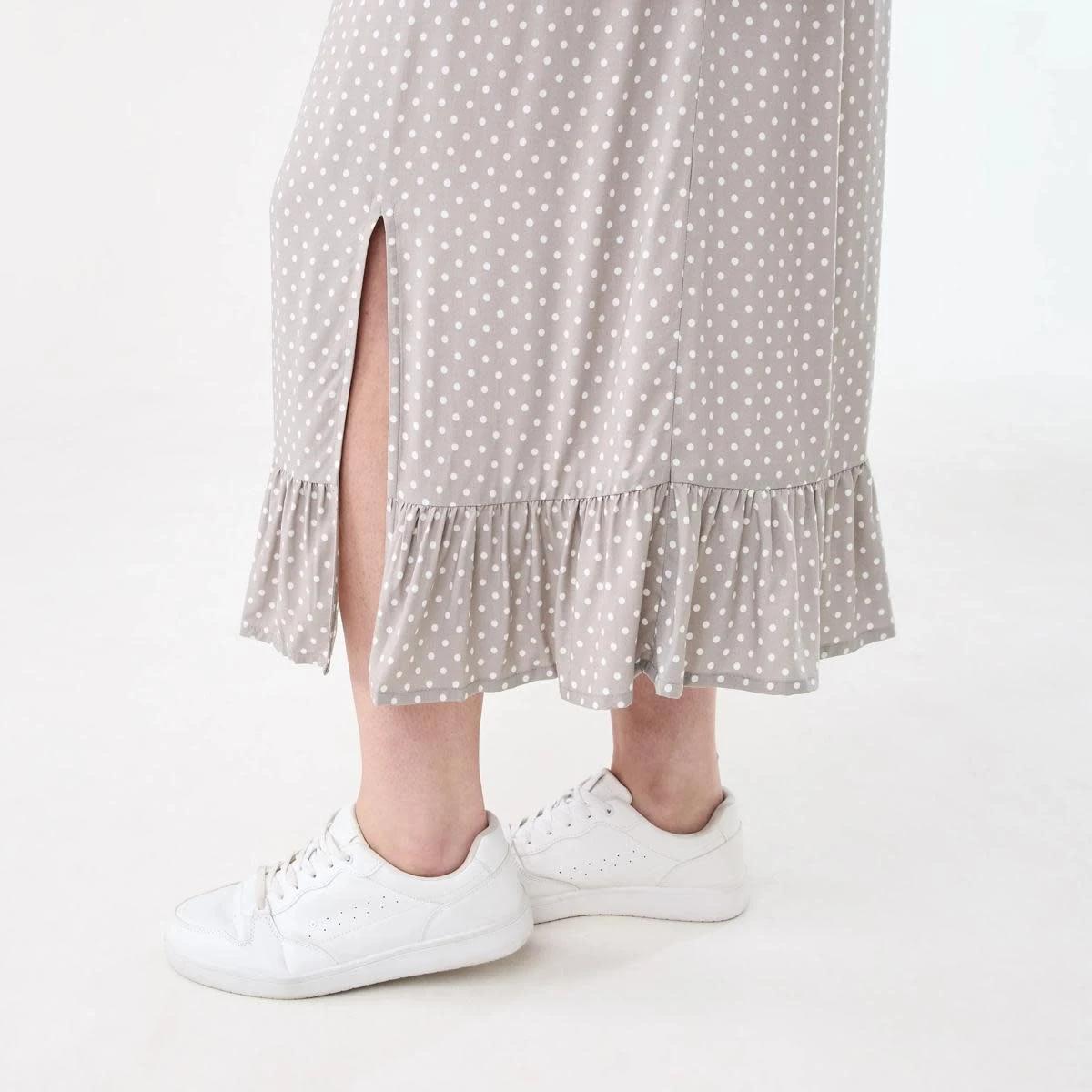 5 Maternity Shirred Waist Skirt FADED TAUPE SPOT, 5 of 5