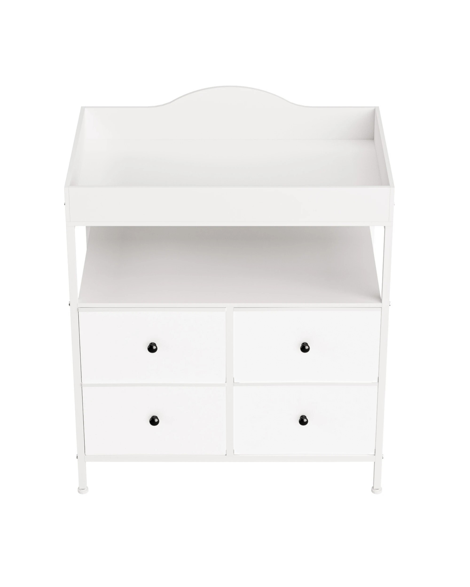 7 Advwin Baby Change Table with 4 Storage Fabric Drawers - White, 7 of 9