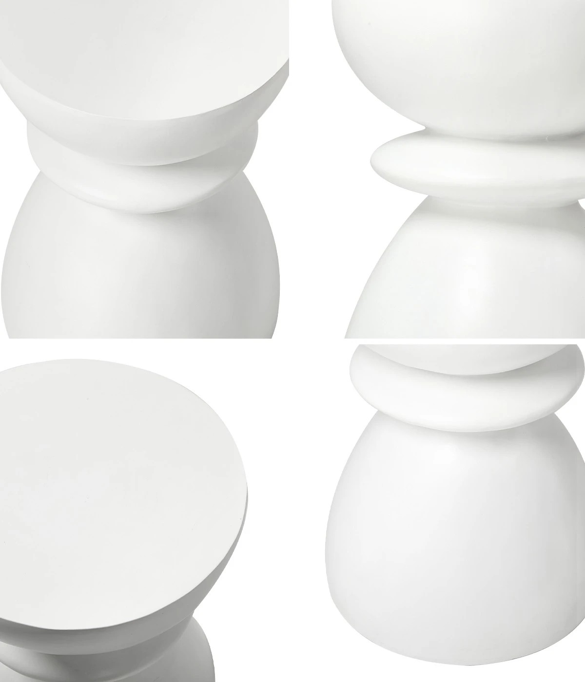 5 Oikiture Side Table Round Coffee End Stool Bedside Stand Stone Patio Garden - White, 5 of 9