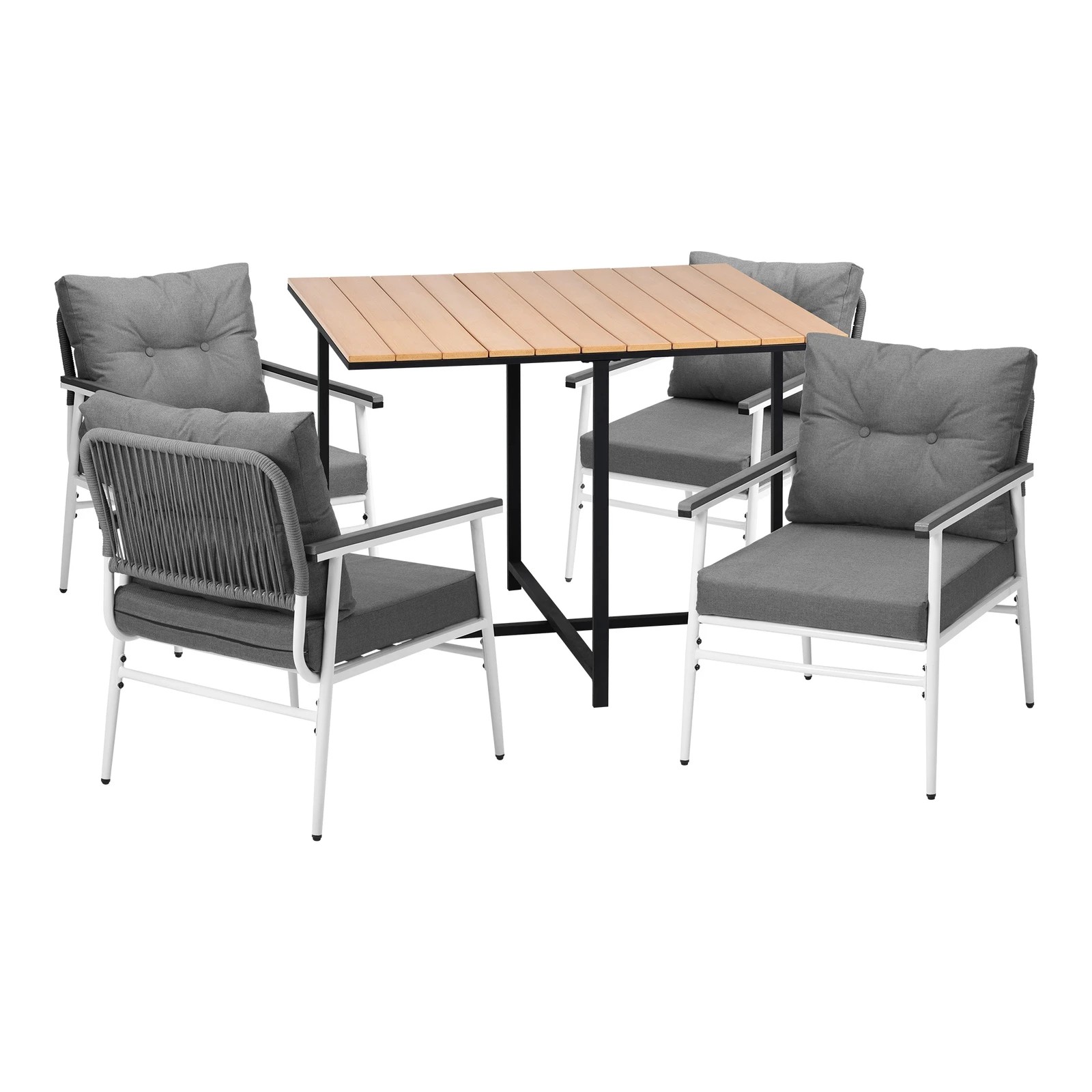 6 Livsip Outdoor Dining Set Patio Furniture Setting Garden Table and Chairs 5PCS - Multi, 6 of 9