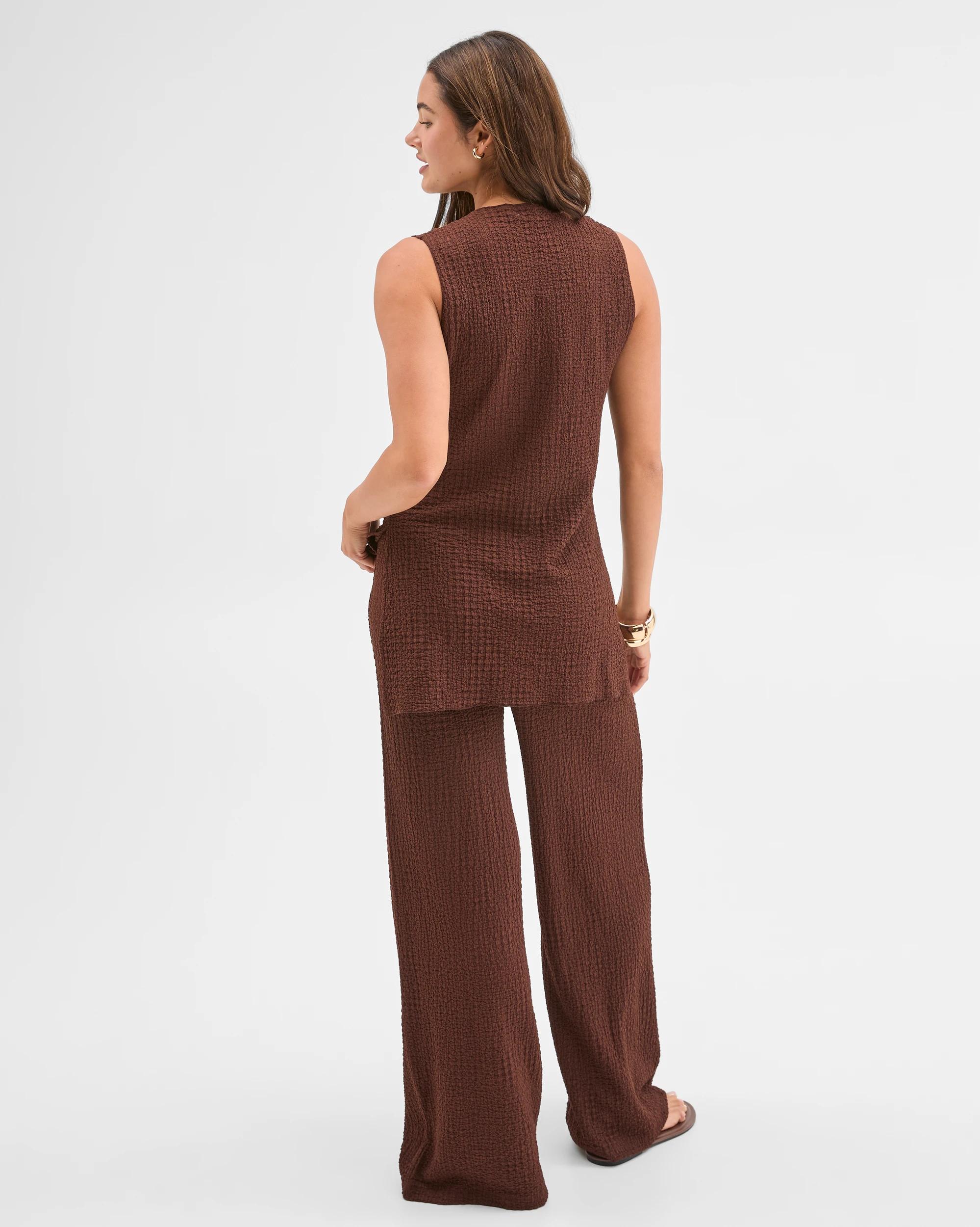 5 Lily Loves Textured Straight Leg Pants SHAVED CHOCOLATE, 5 of 6