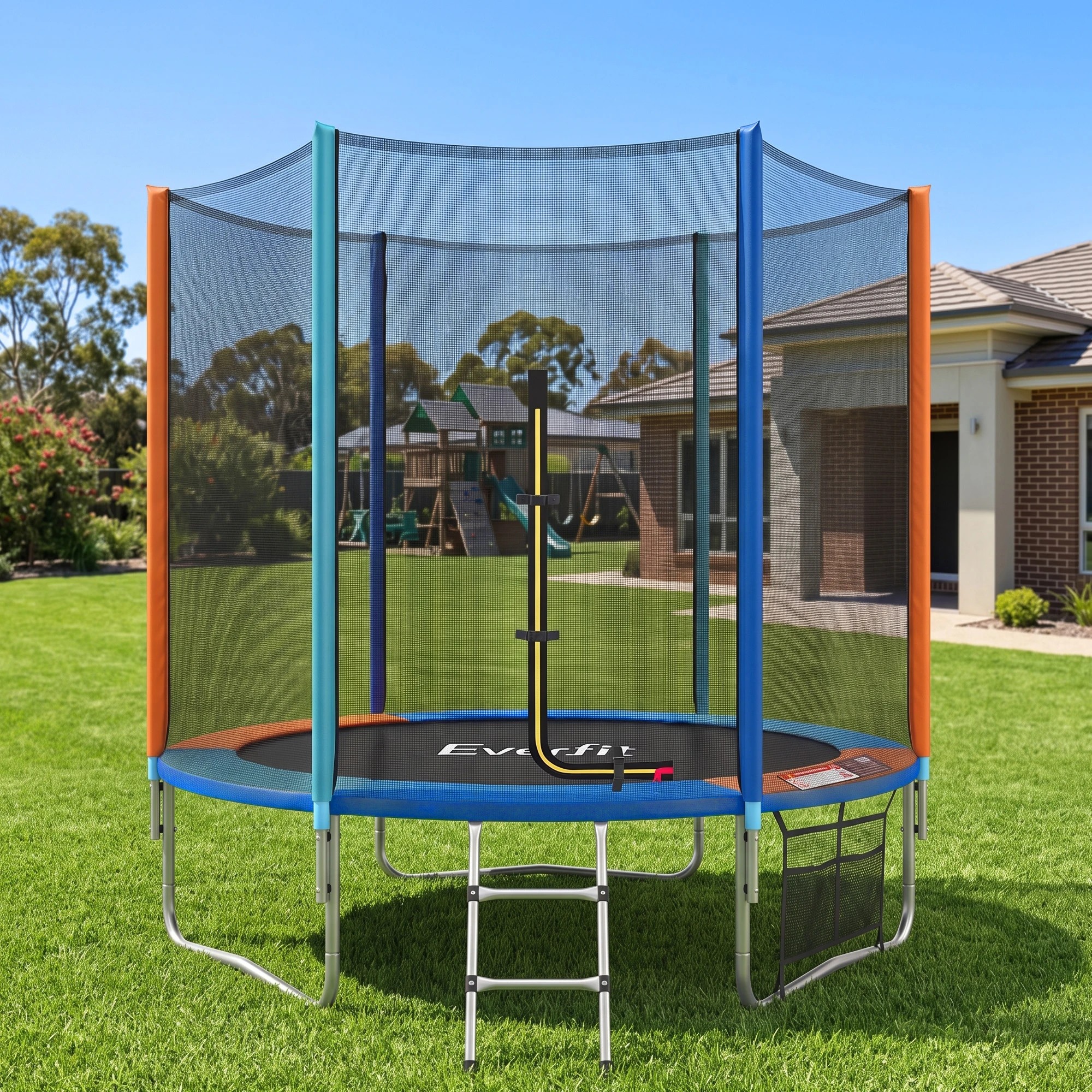 7 Everfit 6FT Kids Trampoline with Enclosure Net Storage Bag 60KG Capacity Outdoor Rebounder - Multi, 7 of 7