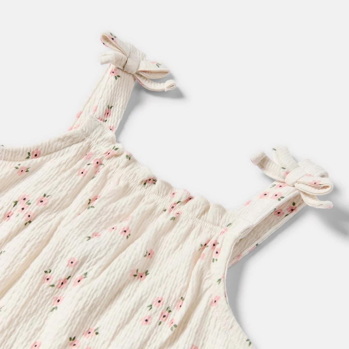 3 Long Leg Crinkle Romper EGRET BLOOM FLORAL, 3 of 3