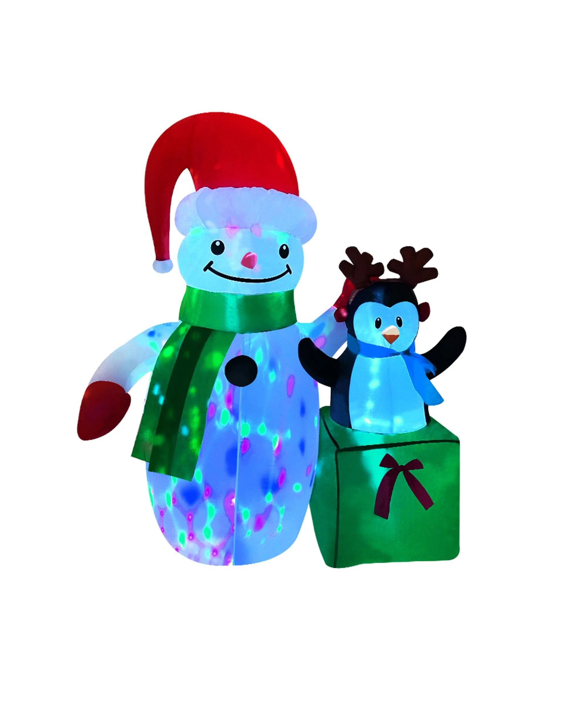 3 Jingle Jollys Christmas Inflatable Snowman 1.8m Illuminated Decorations
 - White, 3 of 3