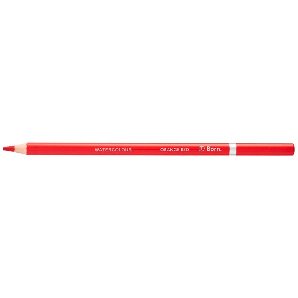 1 Born Premium Watercolour Pencil Orange Red, 1 of 3