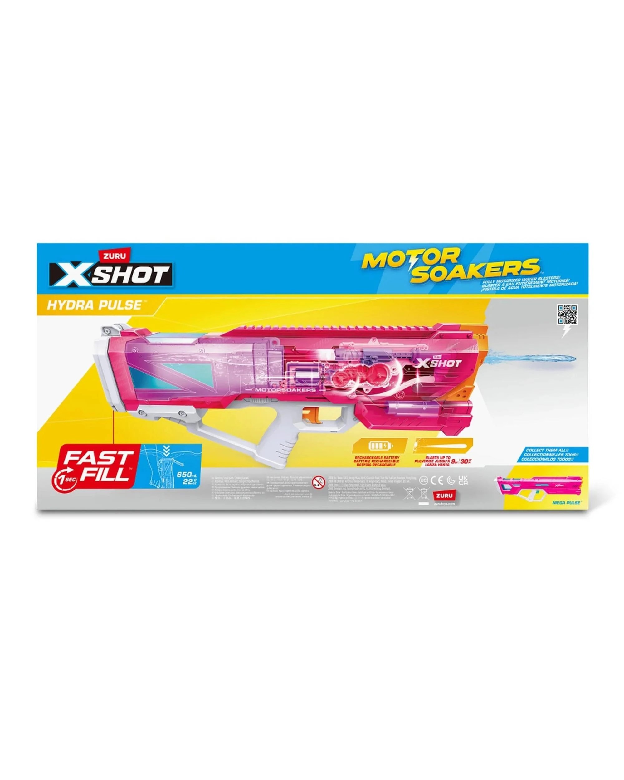 7 Zuru XShot Fast Fill Motor Soakers Hydra Pulse Water Blaster - Pink, 7 of 7