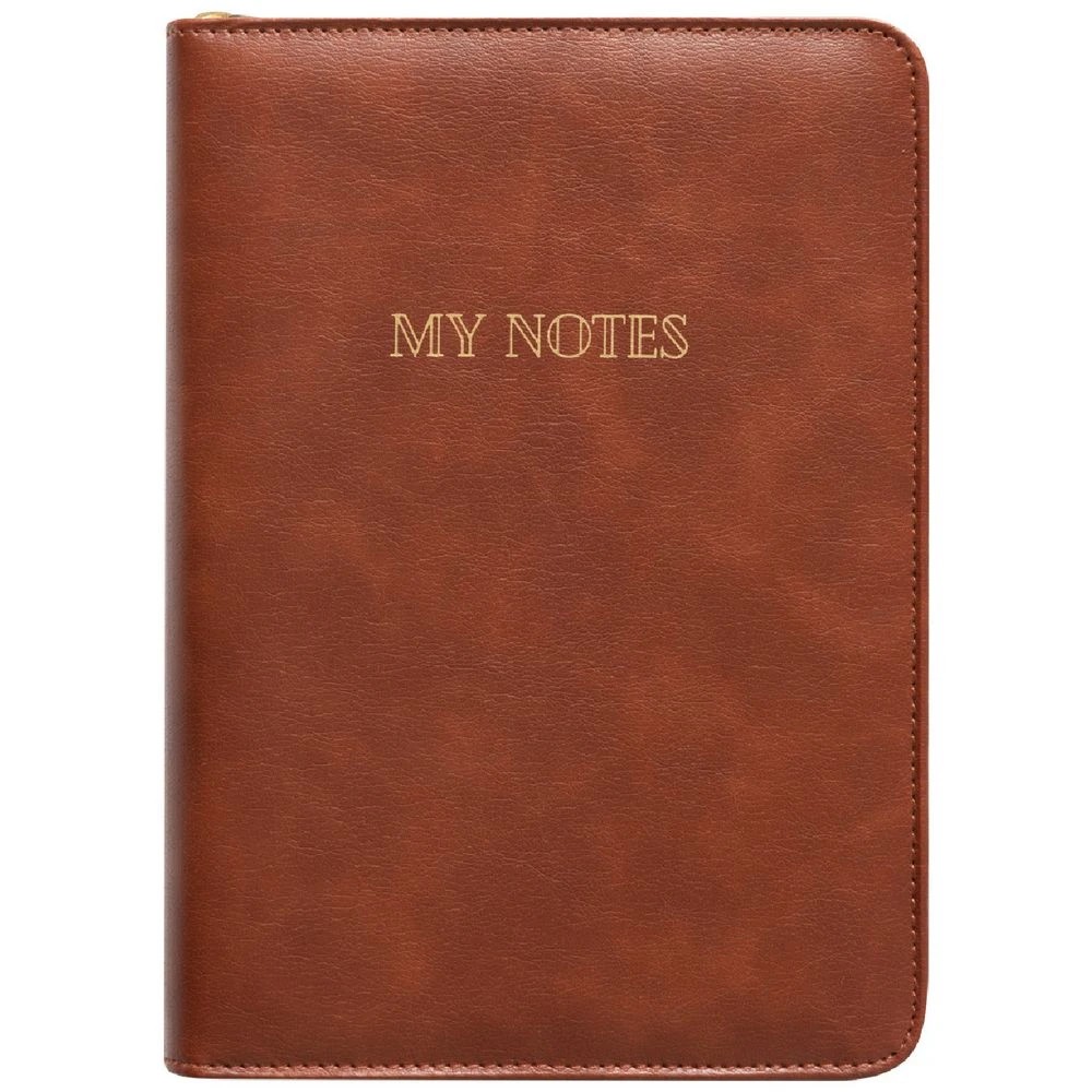 1 Otto Gold Zipper Notebook Tan, 1 of 3